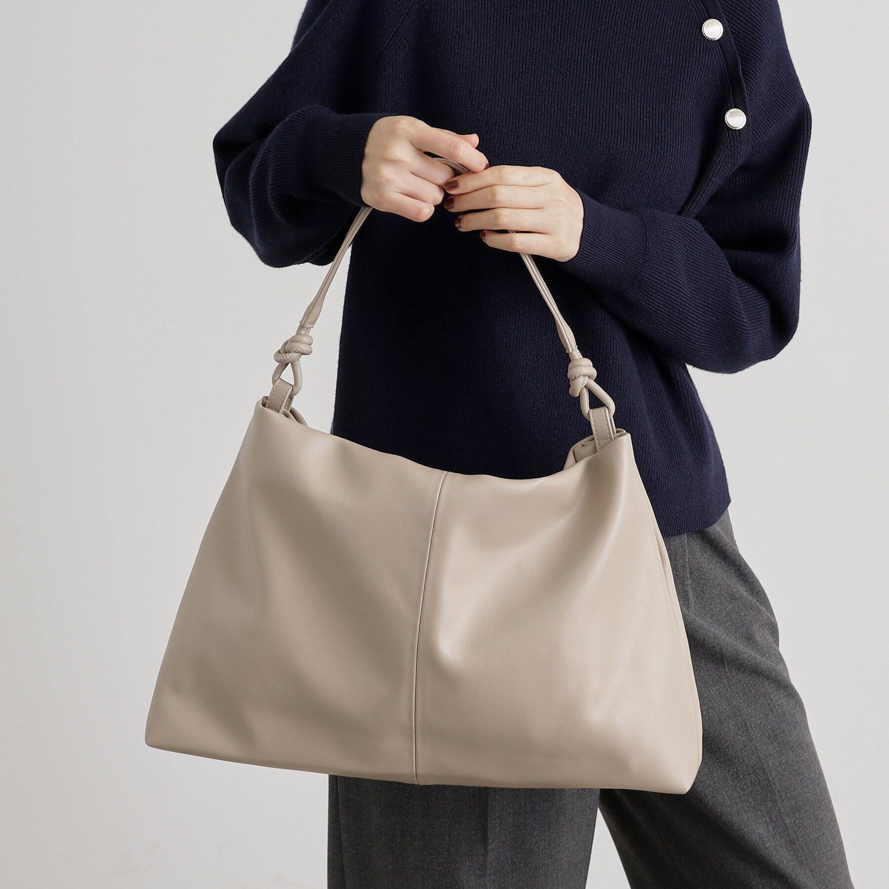 grove「ロープハンドルワンショルダー」|トートバッグ|ライトグレー(011