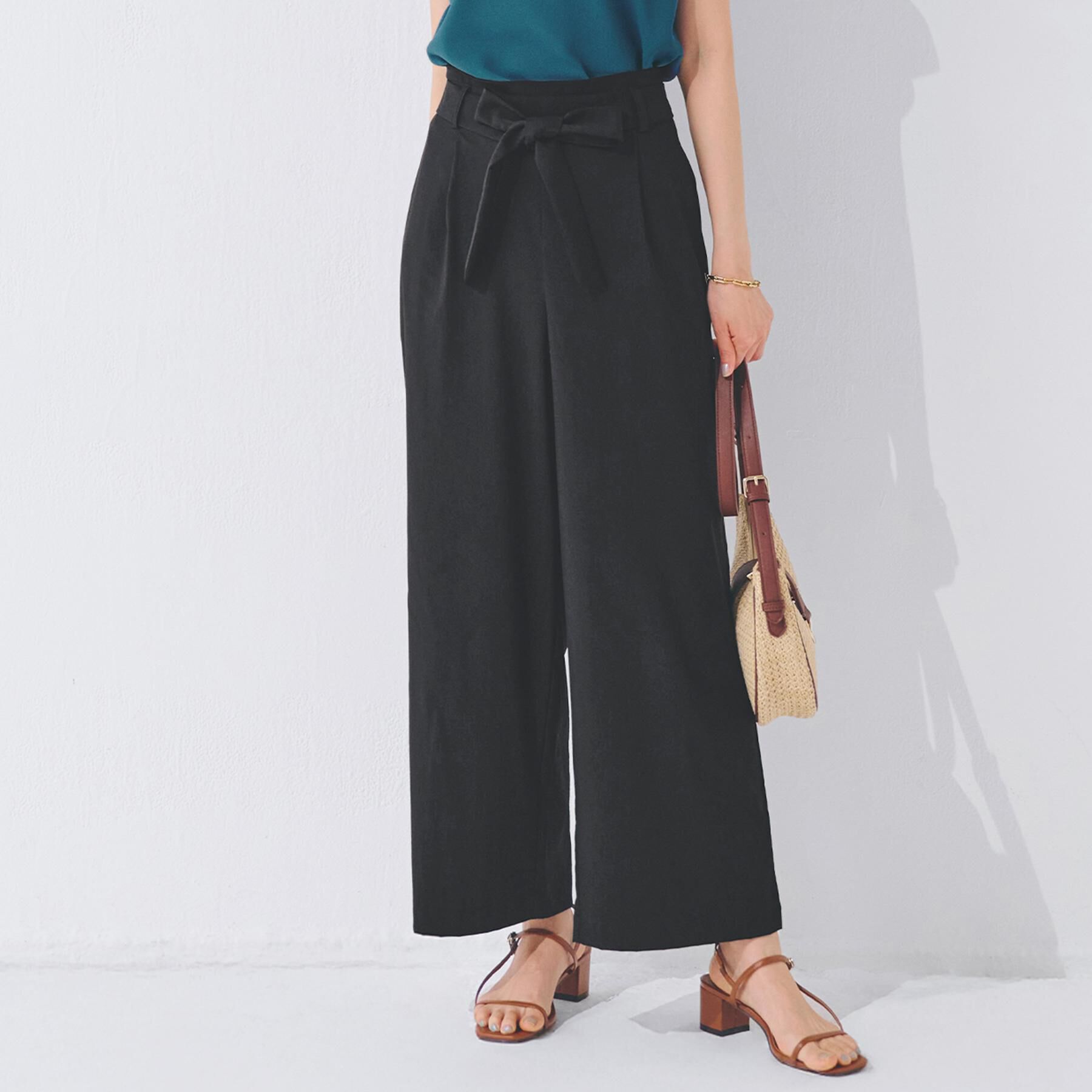 grove「【晴れの日も雨の日も】撥水イージーワイドパンツ」|その他|ブラック(019)