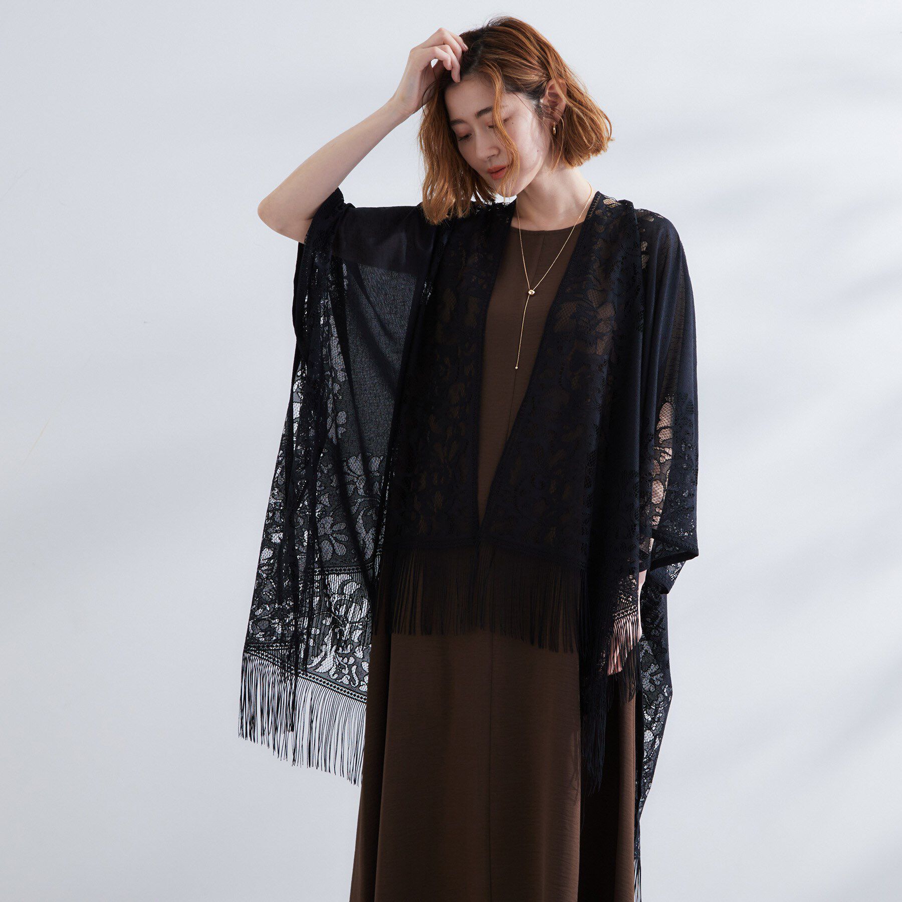 grove「レースタバードポンチョ」|ポンチョ・ケープ|