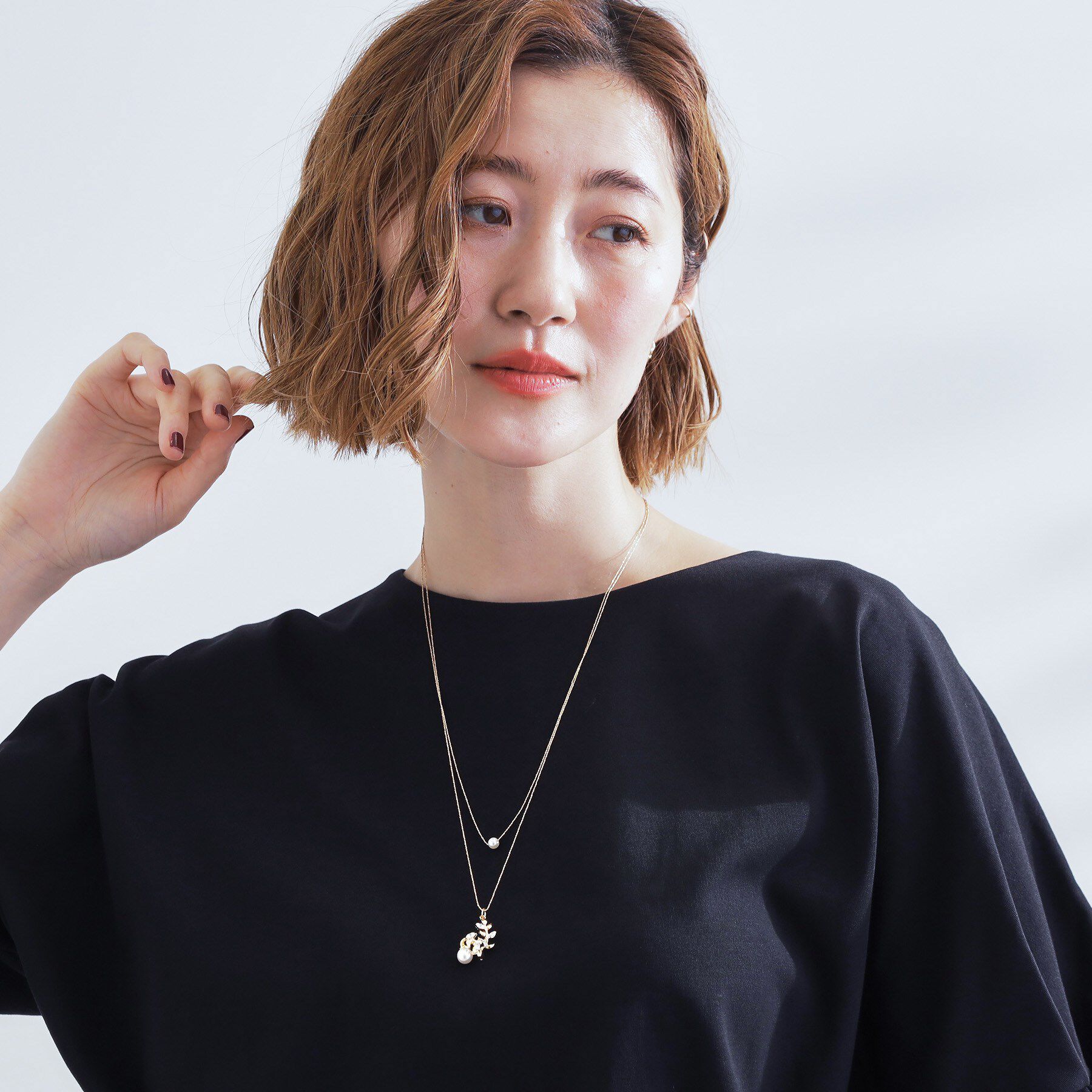 grove「フラワーモチーフパール調ネックレス」|ネックレス|