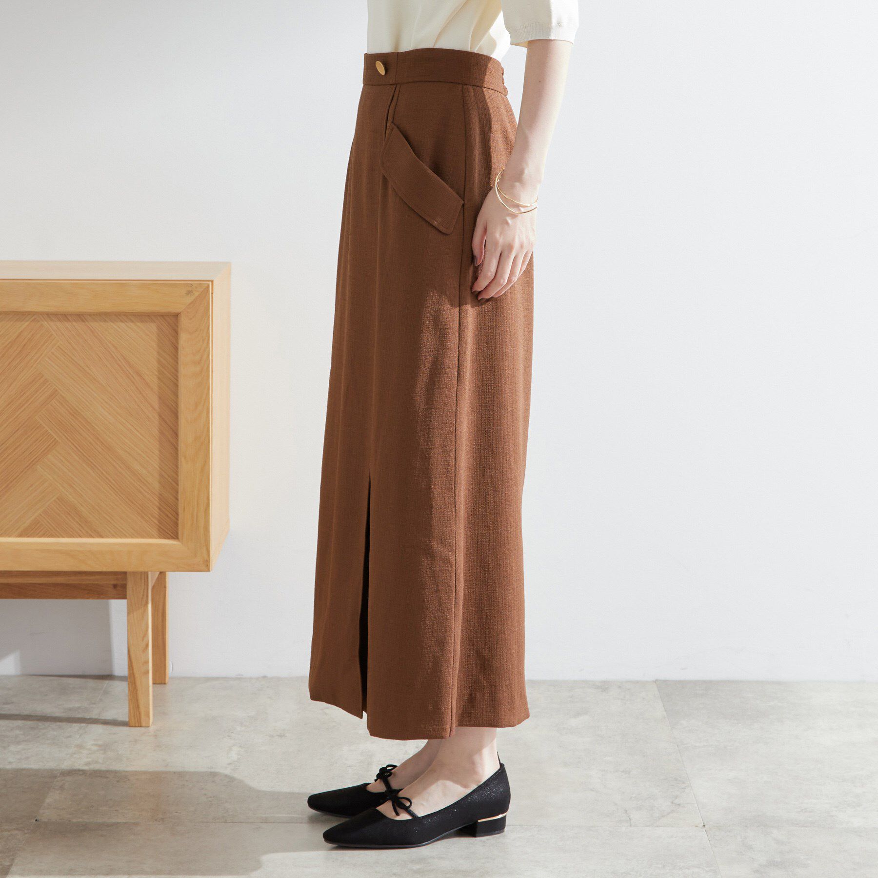 grove「秋先取り　フラップポケットラップスカート」|スカート|