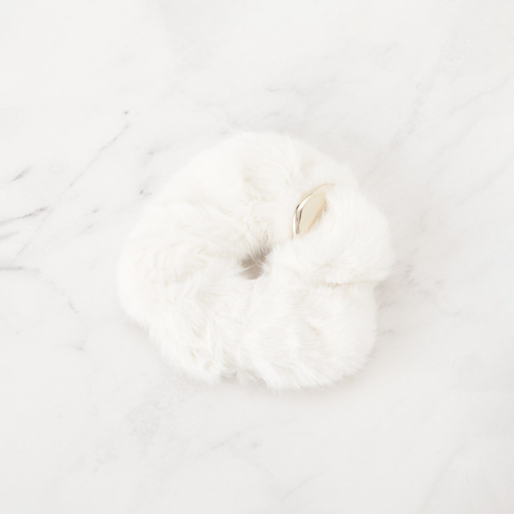 grove「フェイクファーメタルシュシュ」|その他|アイボリー(004)