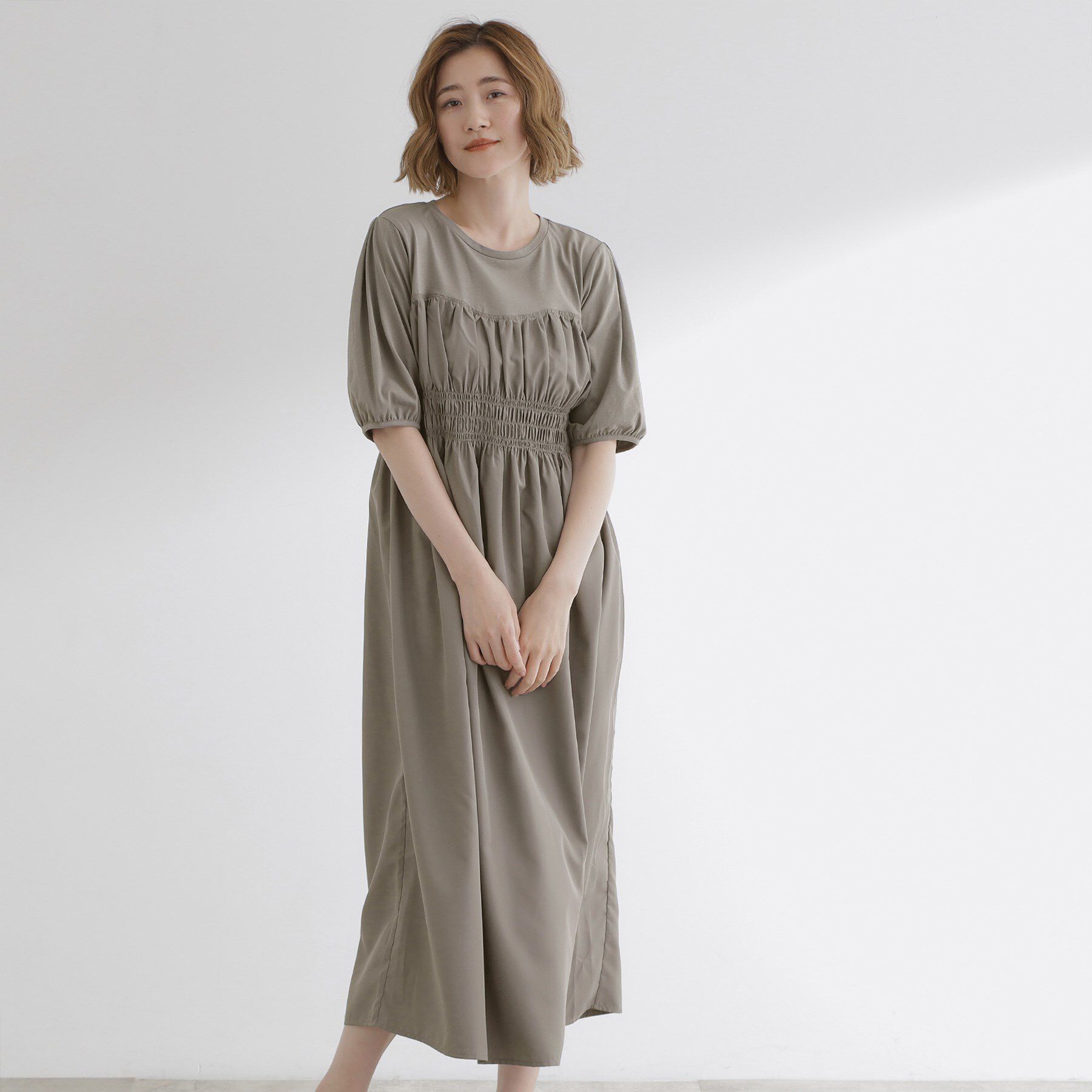 grove「【洗える/二の腕カバー】一枚で映える！ビスチェドッキングワンピース」|ワンピース|