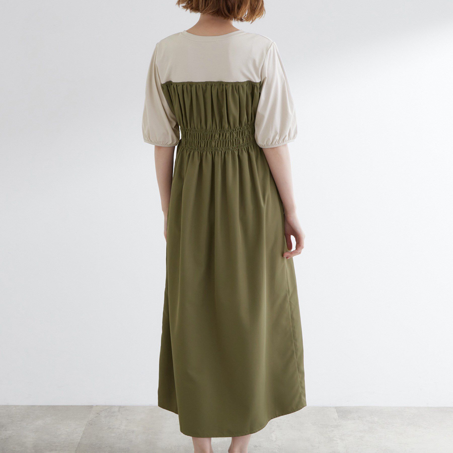 grove「【洗える/二の腕カバー】一枚で映える！ビスチェドッキングワンピース」|ワンピース|