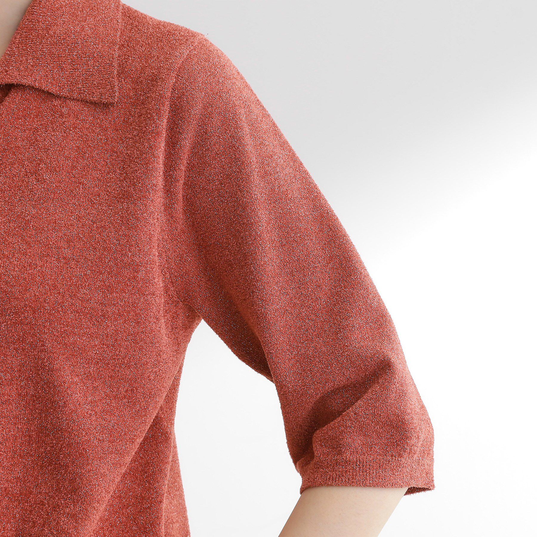 grove「華やぐラメモールで秋先取り　衿付きプルオーバーニット」|ニット・セーター|