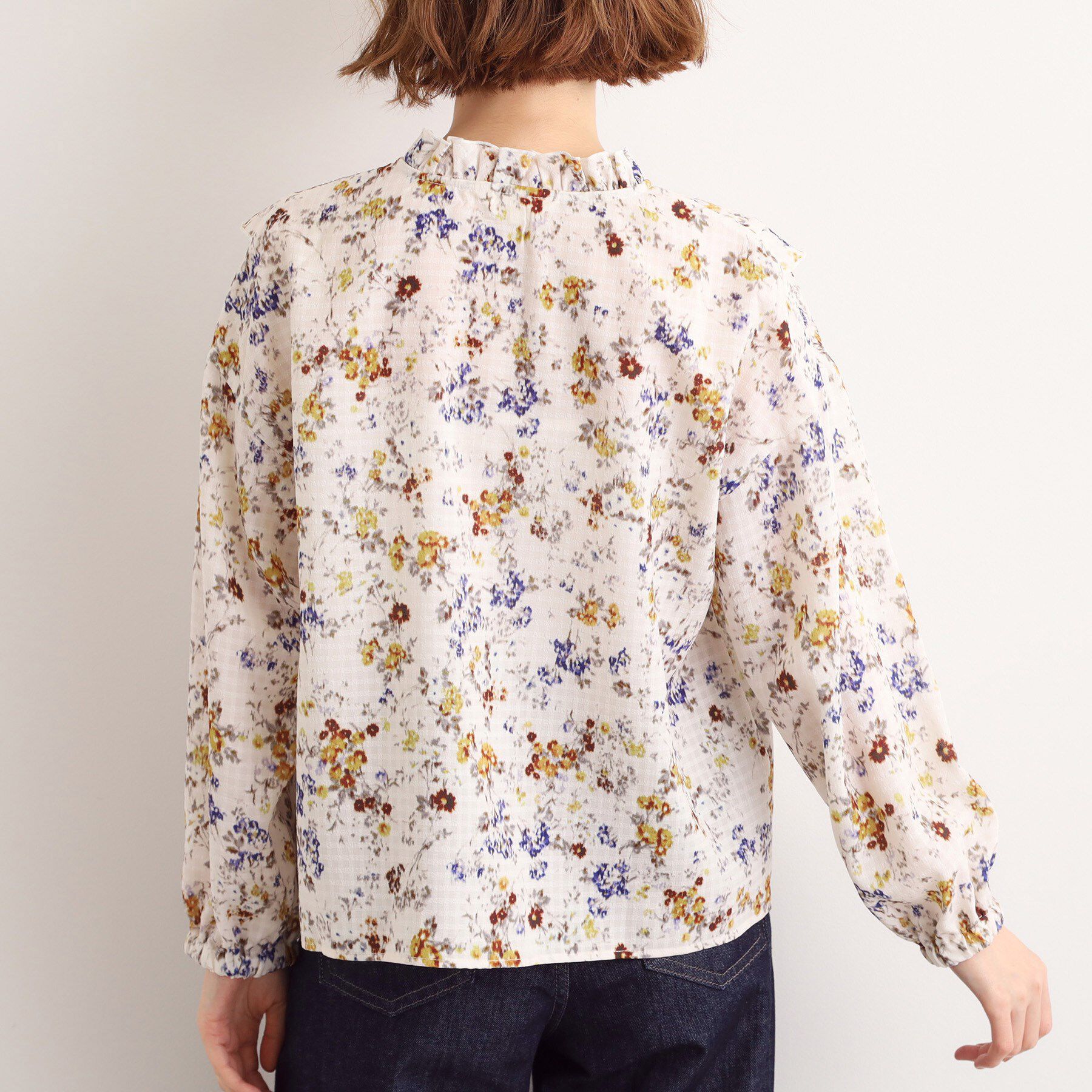 grove「カスリフラワープリントブラウス」|シャツ・ブラウス|