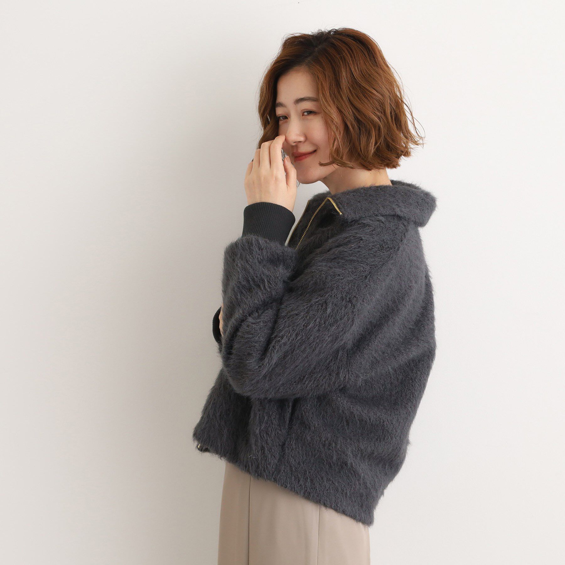 grove「ふんわりと包み込む、リュクスなフェイクファーブルゾン」|ブルゾン・スタジャン|