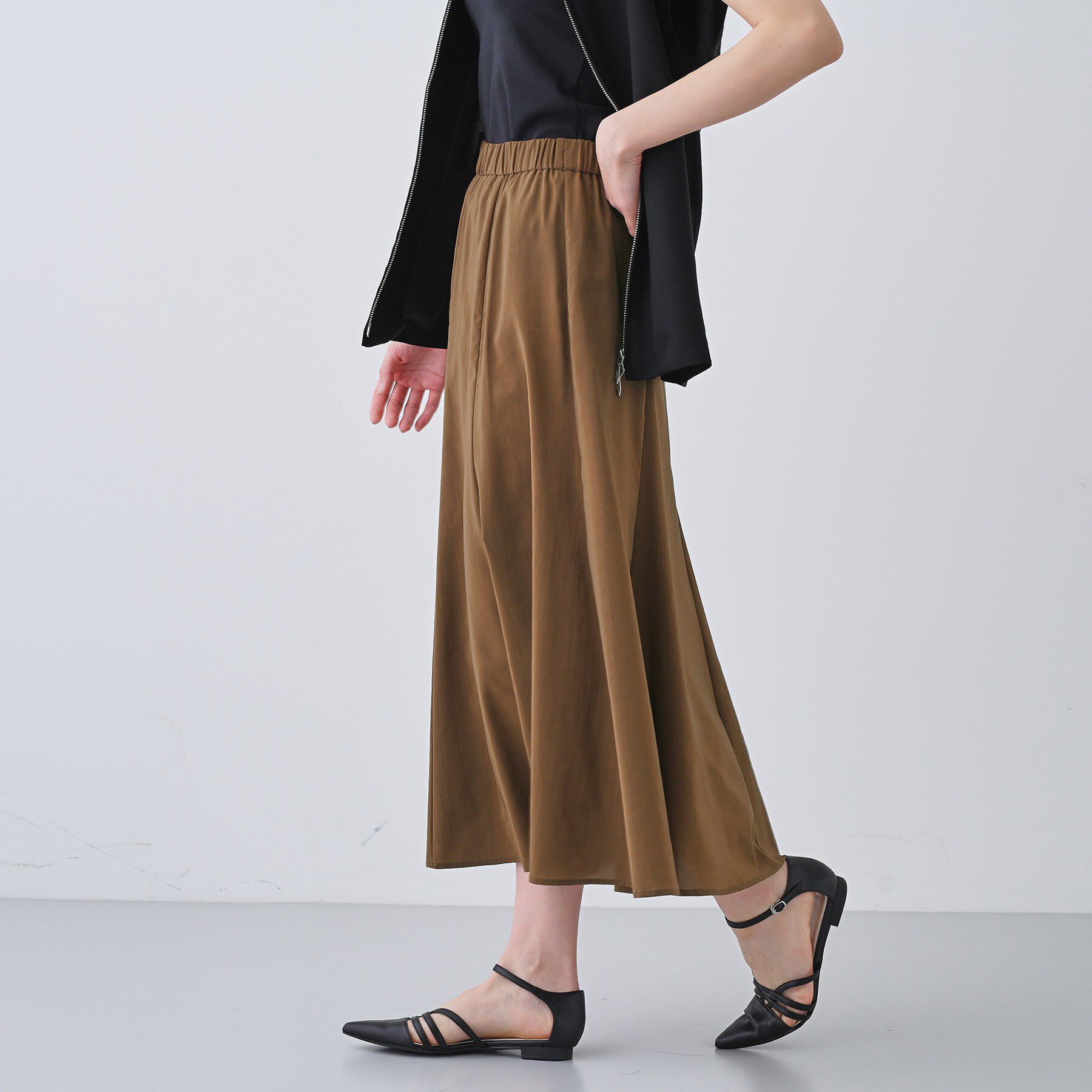 INDIVI「【通気性◎撥水／接触冷感／UVケア】ナローフレアスカート」|スカート|