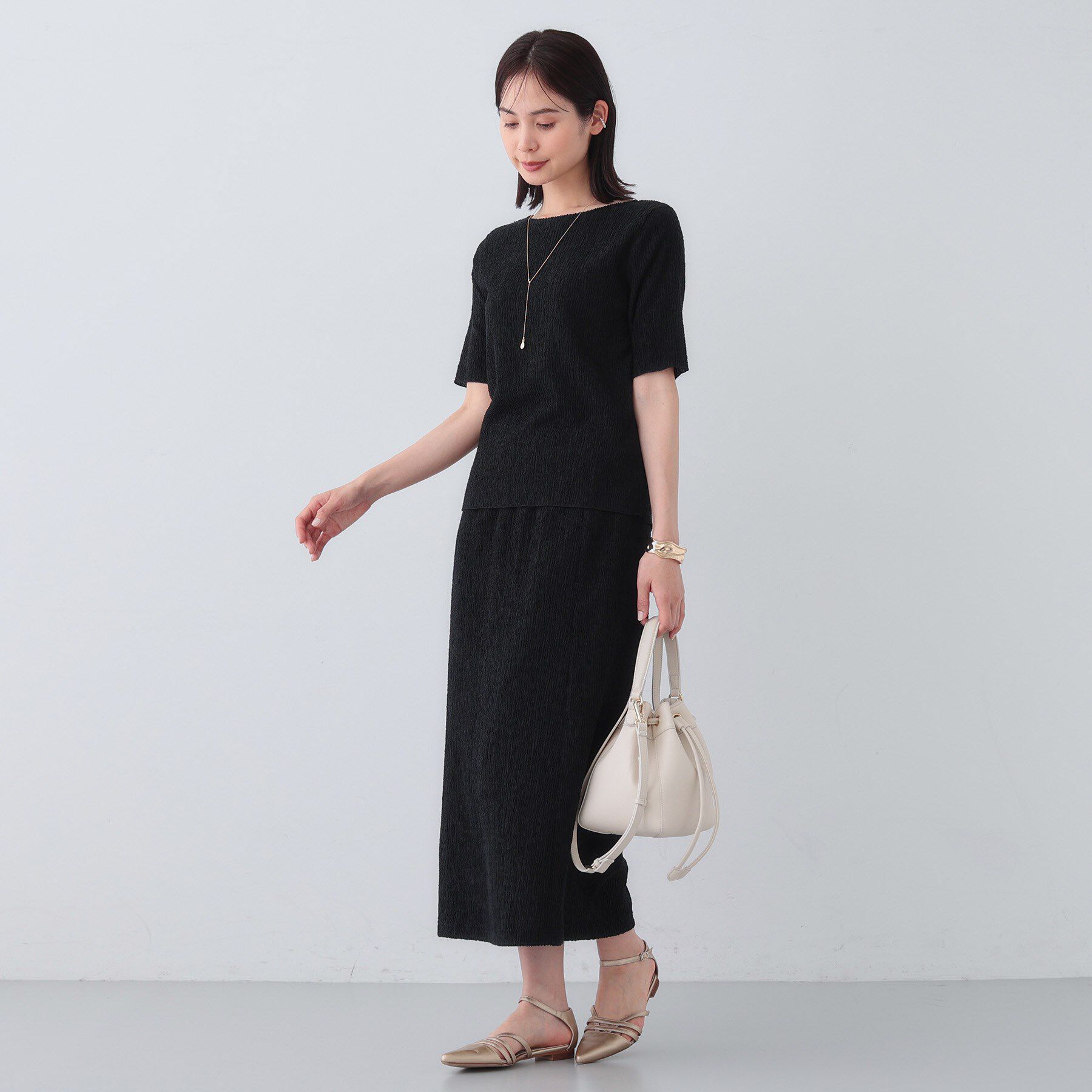 INDIVI「【日本製／SETUP可能】巻き風デザインスカート」|スカート|