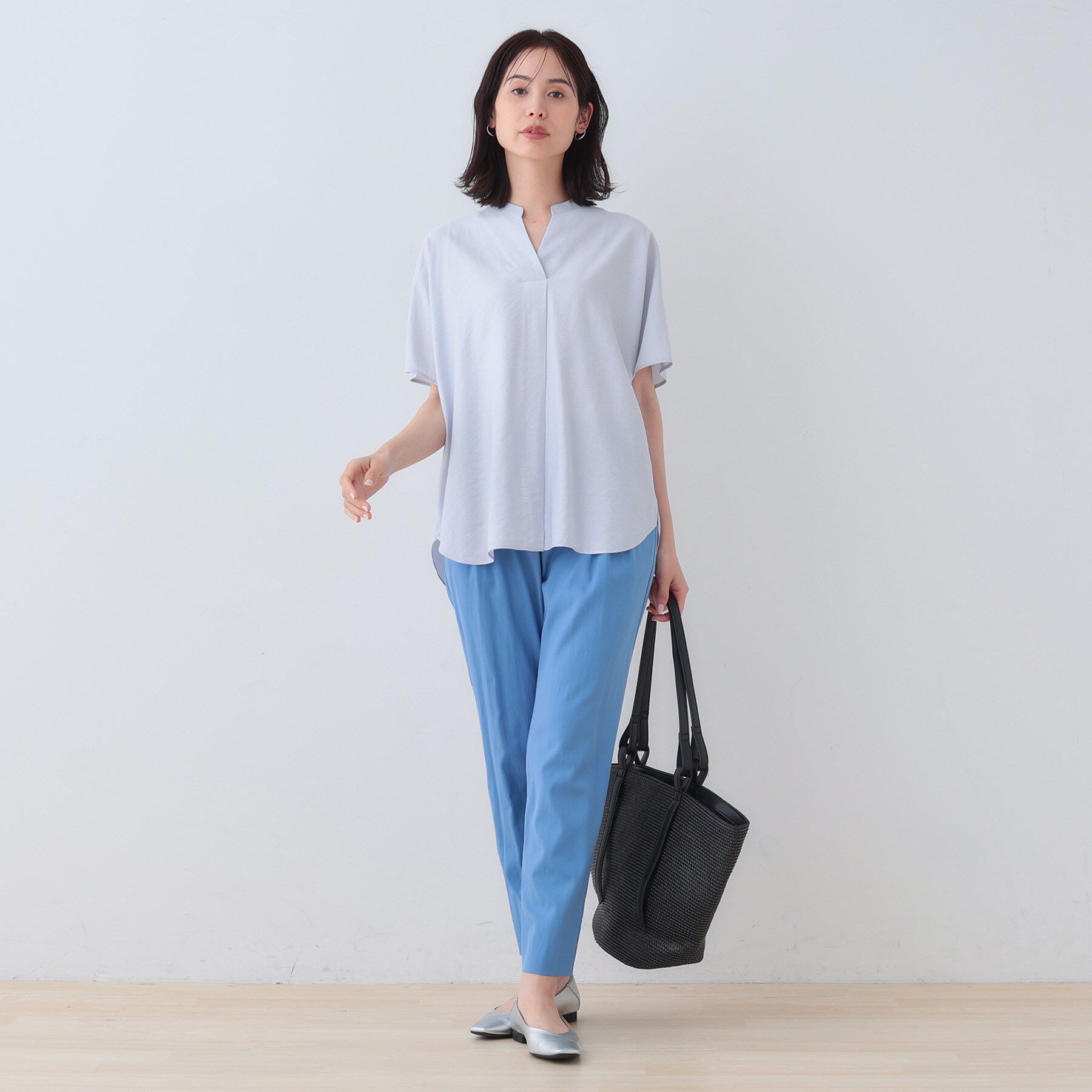 INDIVI「【洗える／UVケア／SETUP可能】スキッパードルマンブラウス」|シャツ・ブラウス|