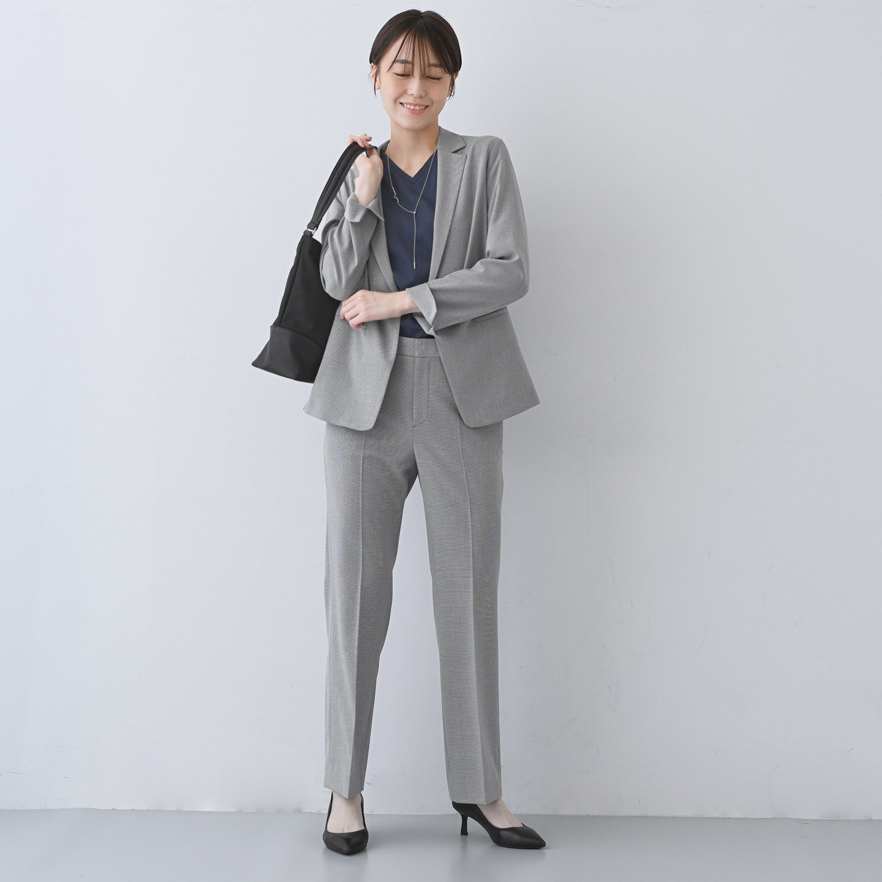 INDIVI「【洗える／夏スーツ】ミニ千鳥柄ストレートパンツ」|その他|