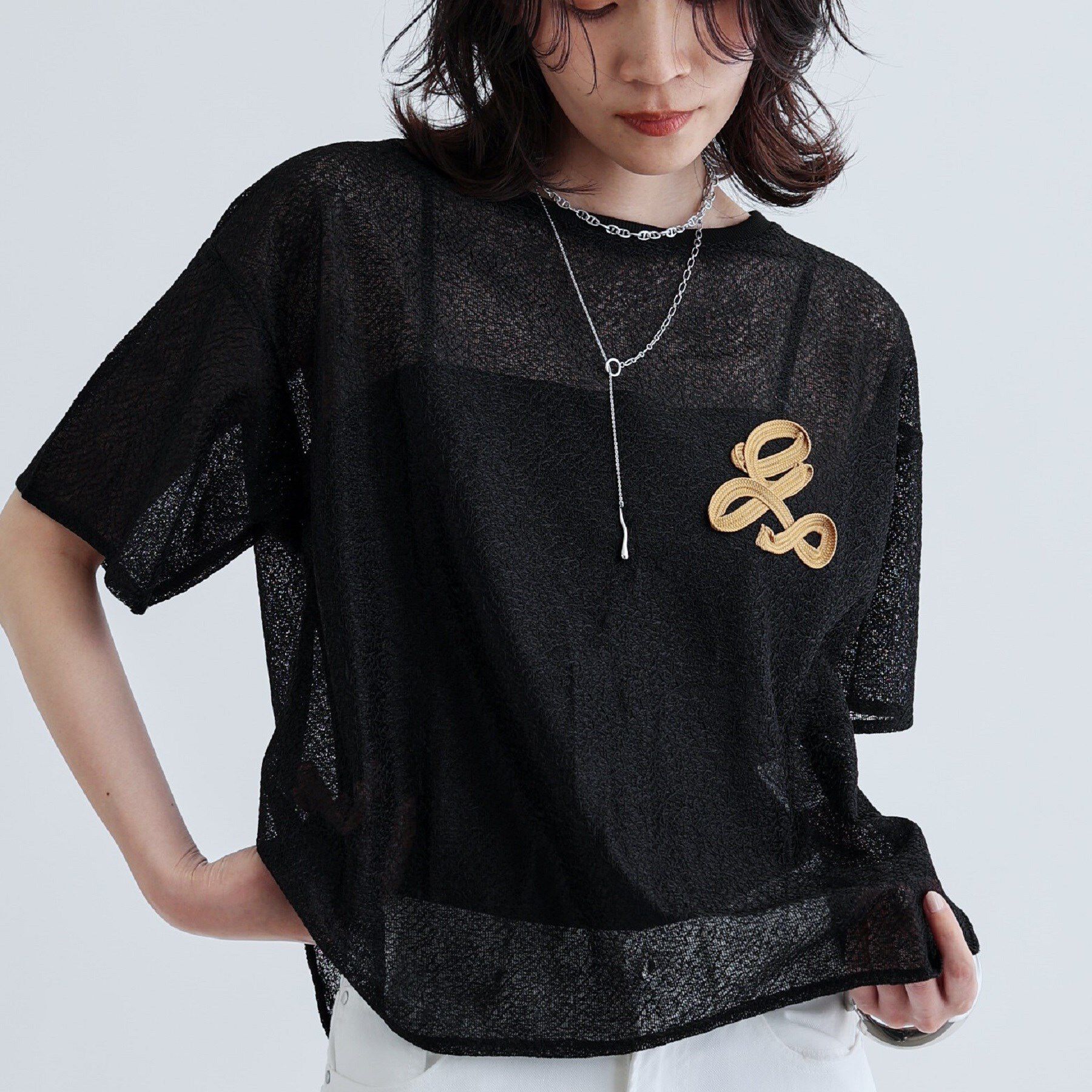 GALLEST「メッシュロゴTシャツ」|Tシャツ・カットソー|ブラック(019)