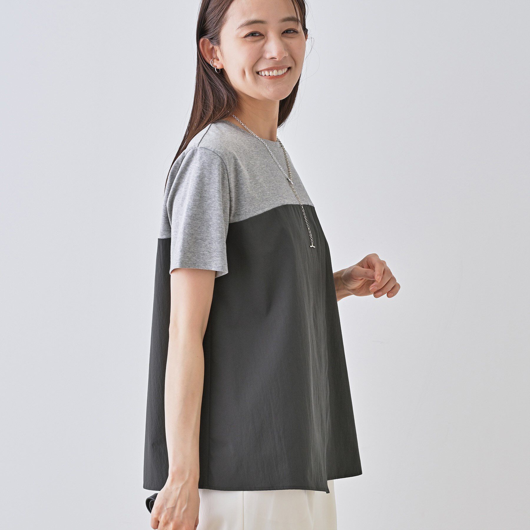 INDIVI「【洗える】ビスチェレイヤード風トップス」|Tシャツ・カットソー|