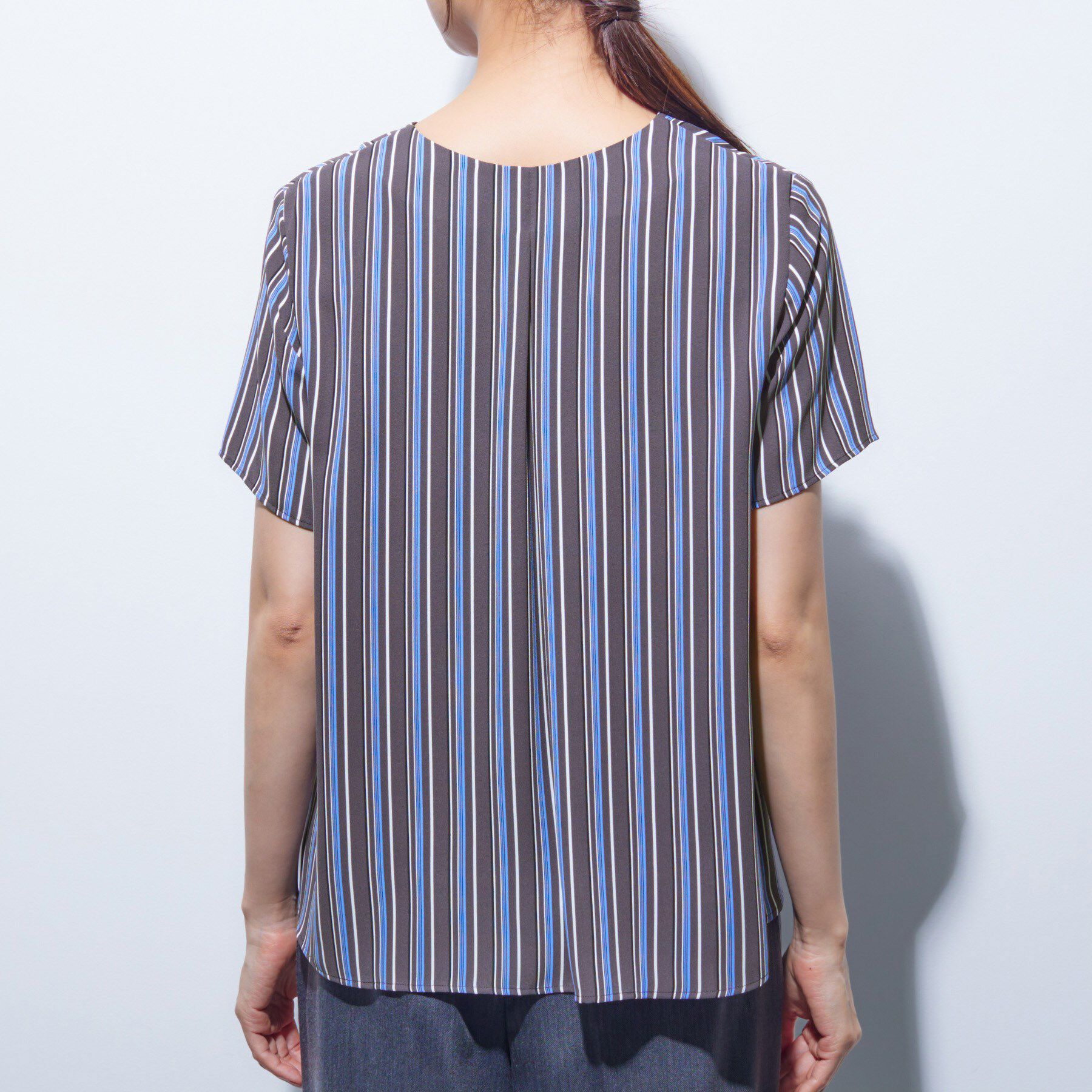INDIVI「【洗える／通勤】マルチストライプブラウス」|シャツ・ブラウス|