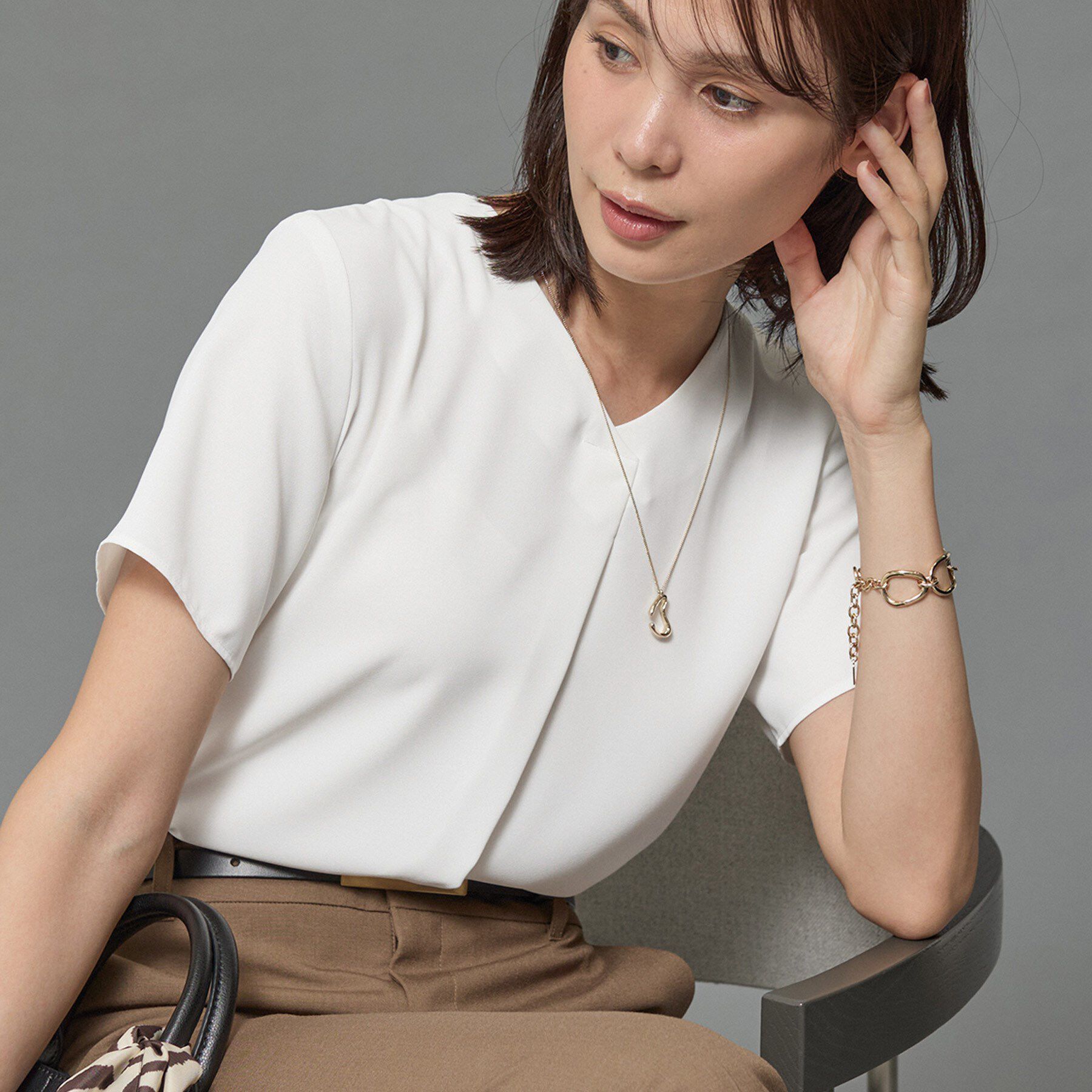 INDIVI「【洗える／通勤】マルチストライプブラウス」|シャツ・ブラウス|