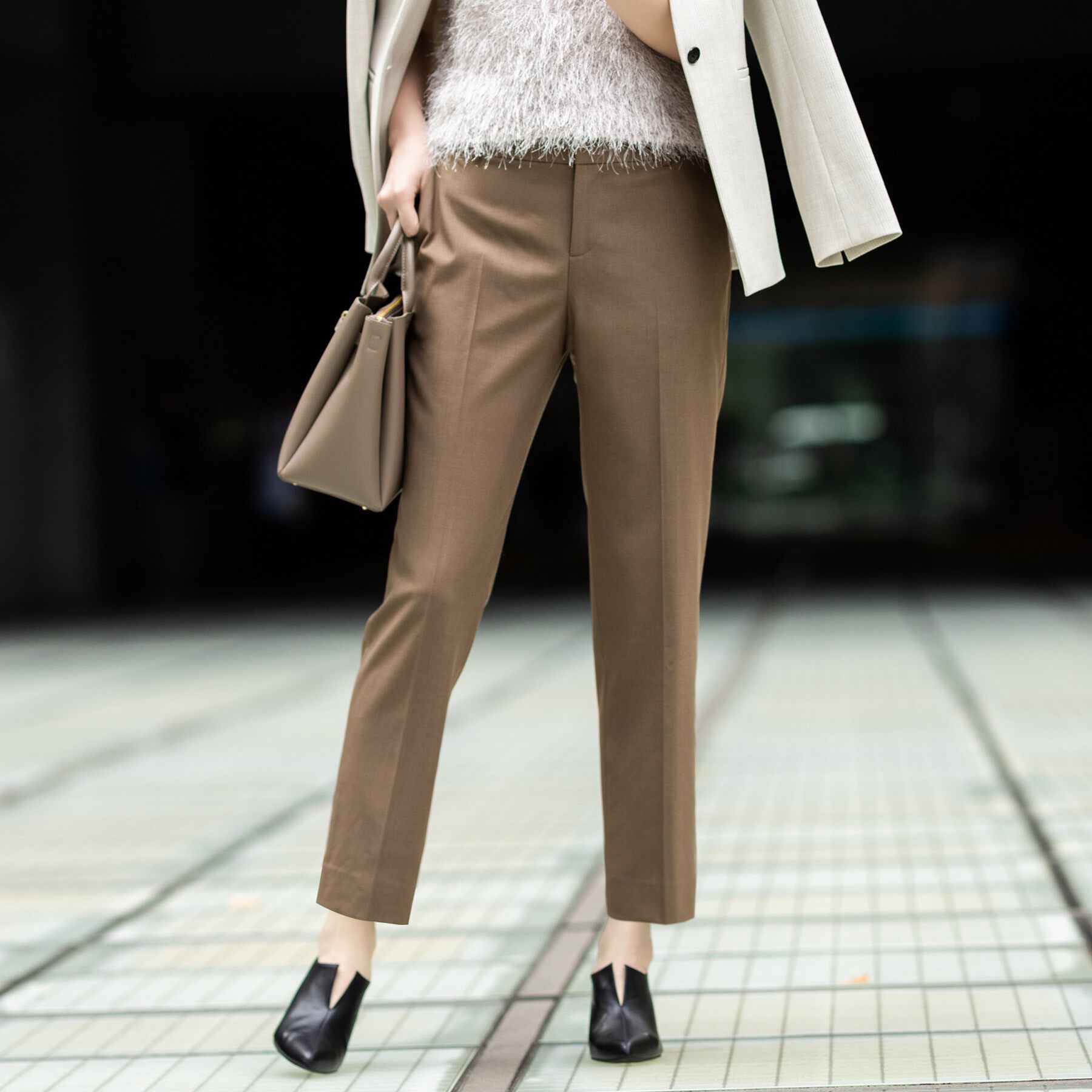 INDIVI「【褒められパンツ/ウール混】スティックパンツ」|その他|