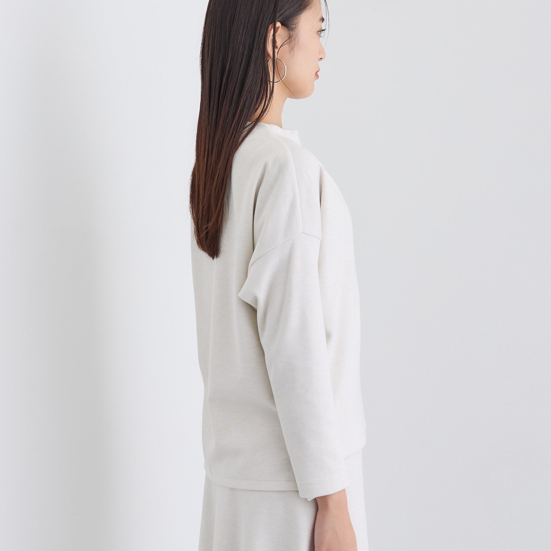 INDIVI「【SETUP可能／洗える／UVケア】ライトジャージ ボトルネックトップス」|Tシャツ・カットソー|