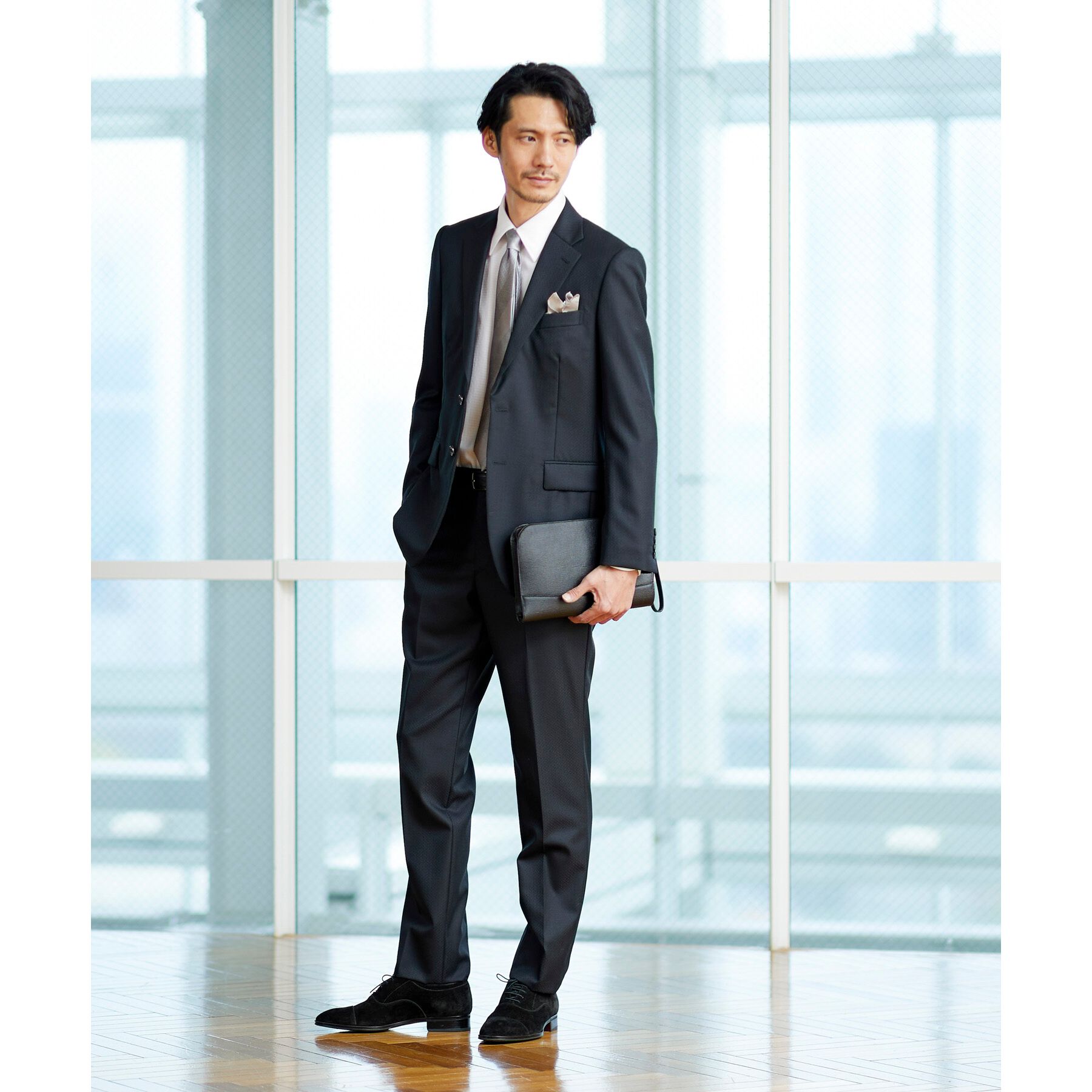 TAKEO KIKUCHI「【冠婚葬祭】ブラックレザー クラッチバッグ」|クラッチバッグ|