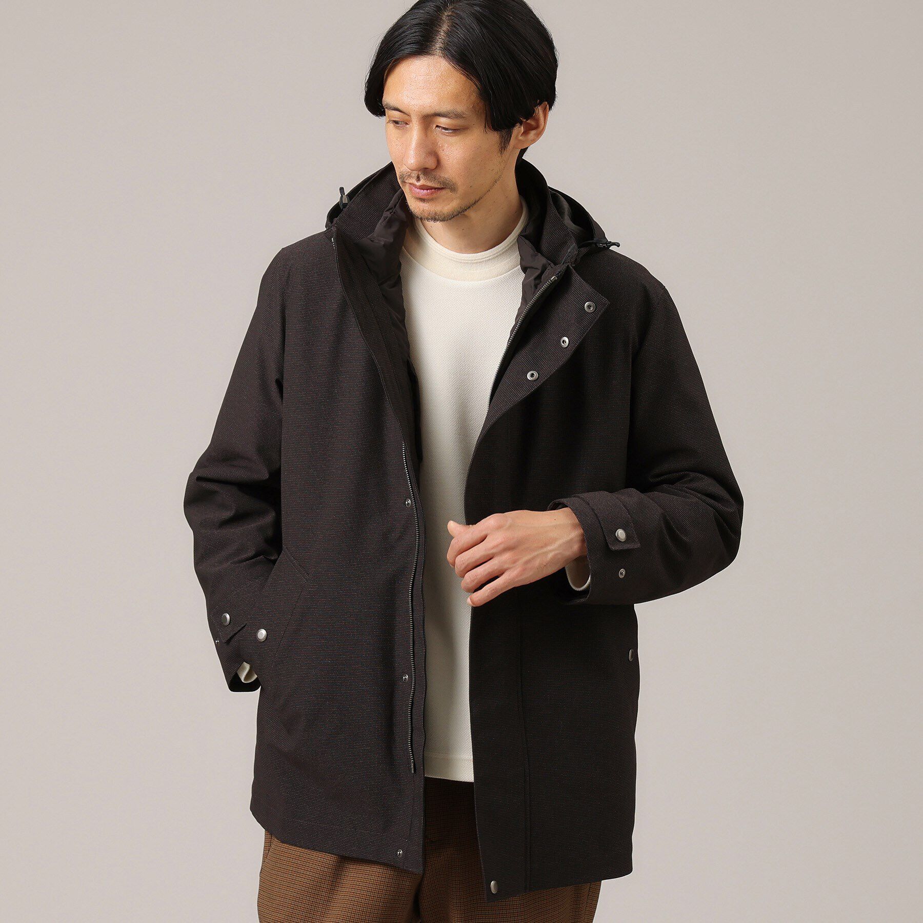 TAKEO KIKUCHI「【3WAY】LANATEC ECO(R) ダウンライナー ブルゾン」|ブルゾン・スタジャン|ダークブラウン(04