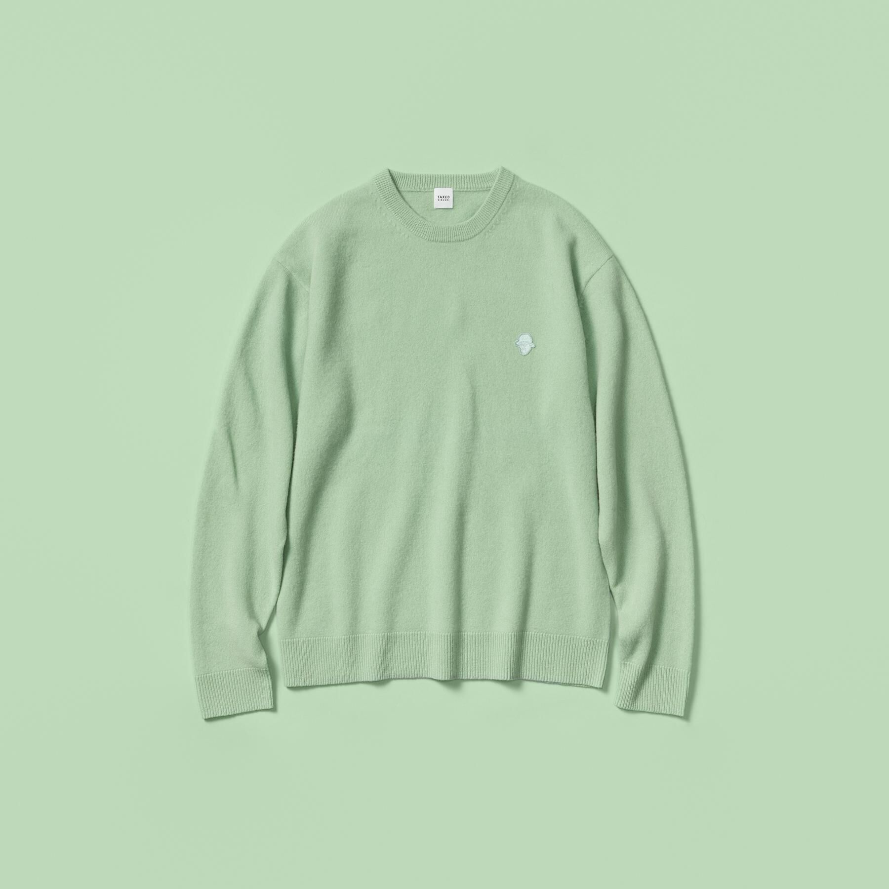 TAKEO KIKUCHI「【Air Palette Knit】ワンポイント カラーニット プルオーバー」|ニット・セーター|ライトグリーン(02