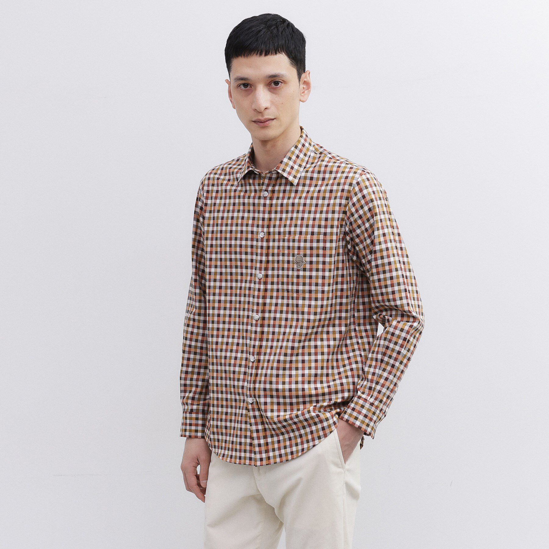 TAKEO KIKUCHI「マルチギンガムチェック シャツ」|シャツ・ブラウス|オレンジ(267)
