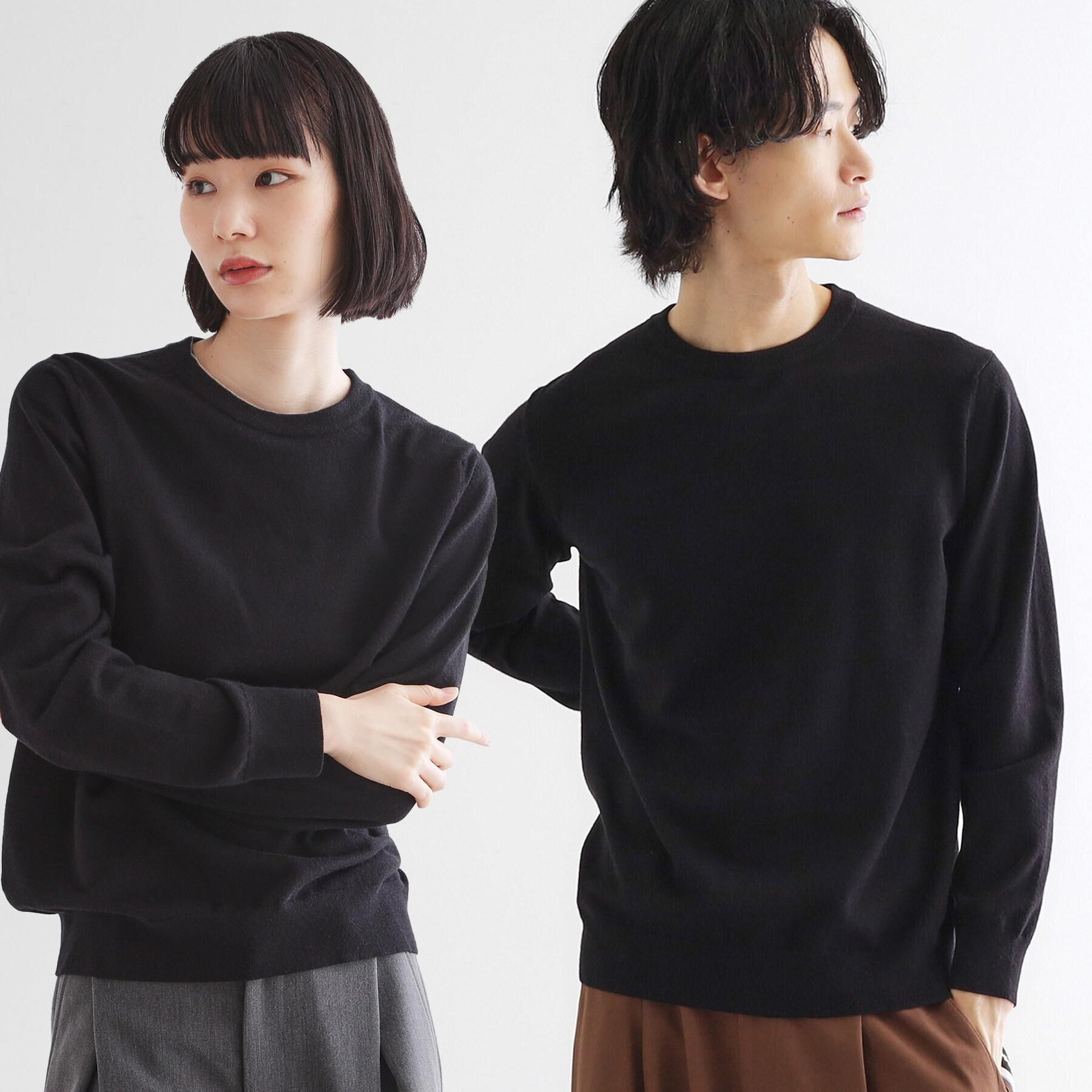 tk.TAKEO KIKUCHI「ハイゲージコンパクトニットクルー」|ニット・セーター|ブラック(019)