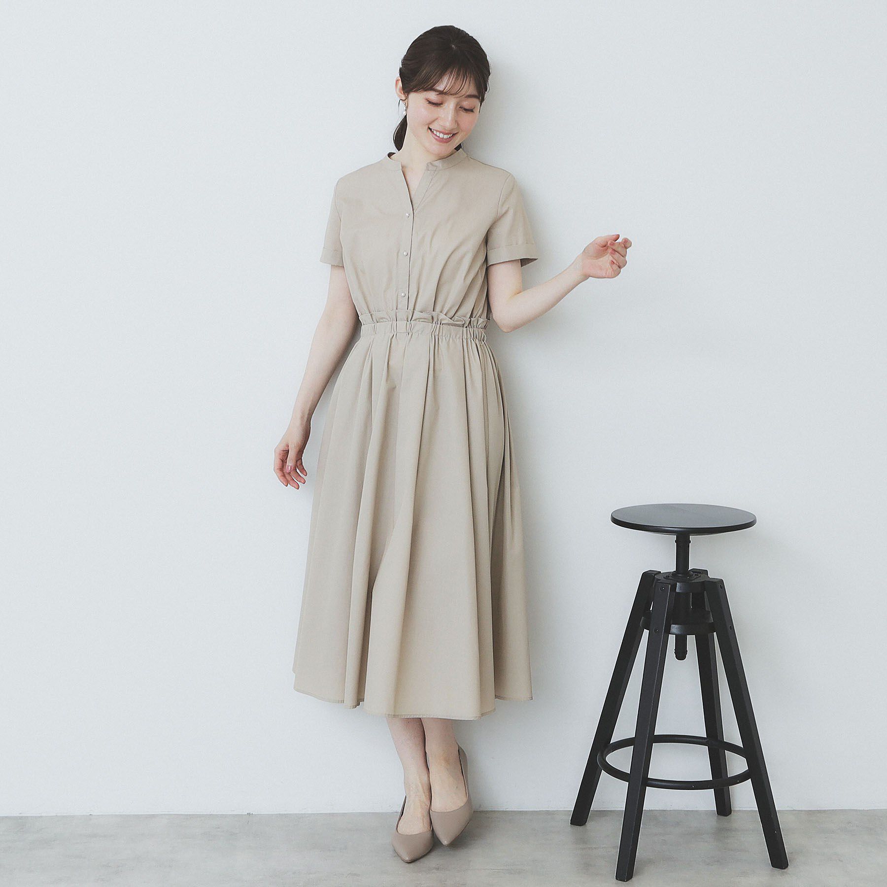 index「《andGIRL掲載》タックフレアワンピース【洗濯機洗い可/イージーアイロン】」|ワンピース|