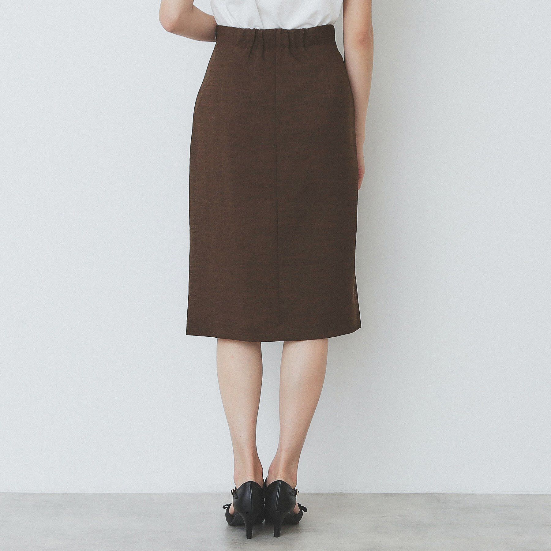 index「《丈が選べる》麻調ラップタイトスカート【洗濯機洗い可/イージーアイロン】」|スカート|