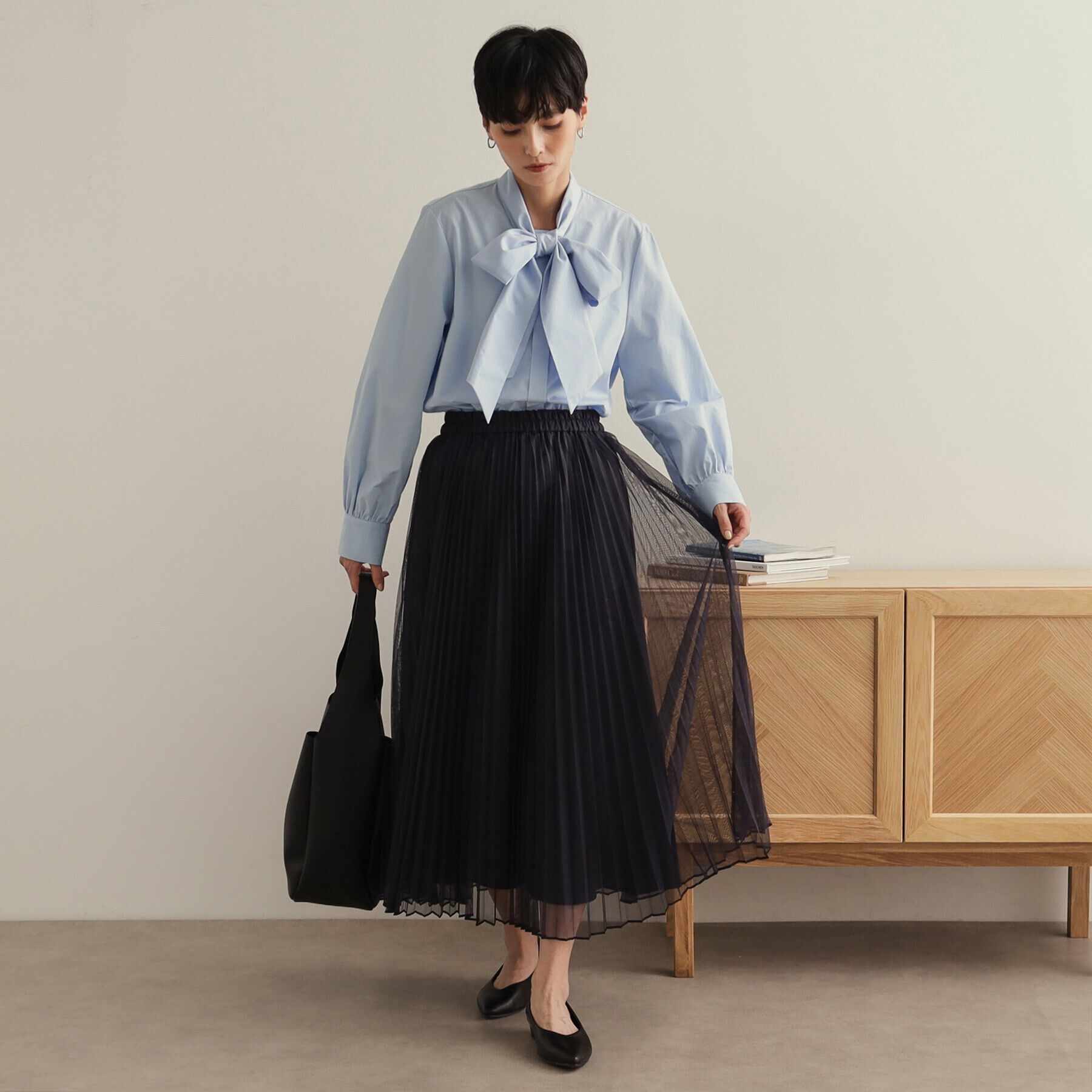 OPAQUE.CLIP「《STORY掲載》ボウタイシャツブラウス/通勤・セレモニー対応【洗濯機洗い可】」|シャツ・ブラウス|