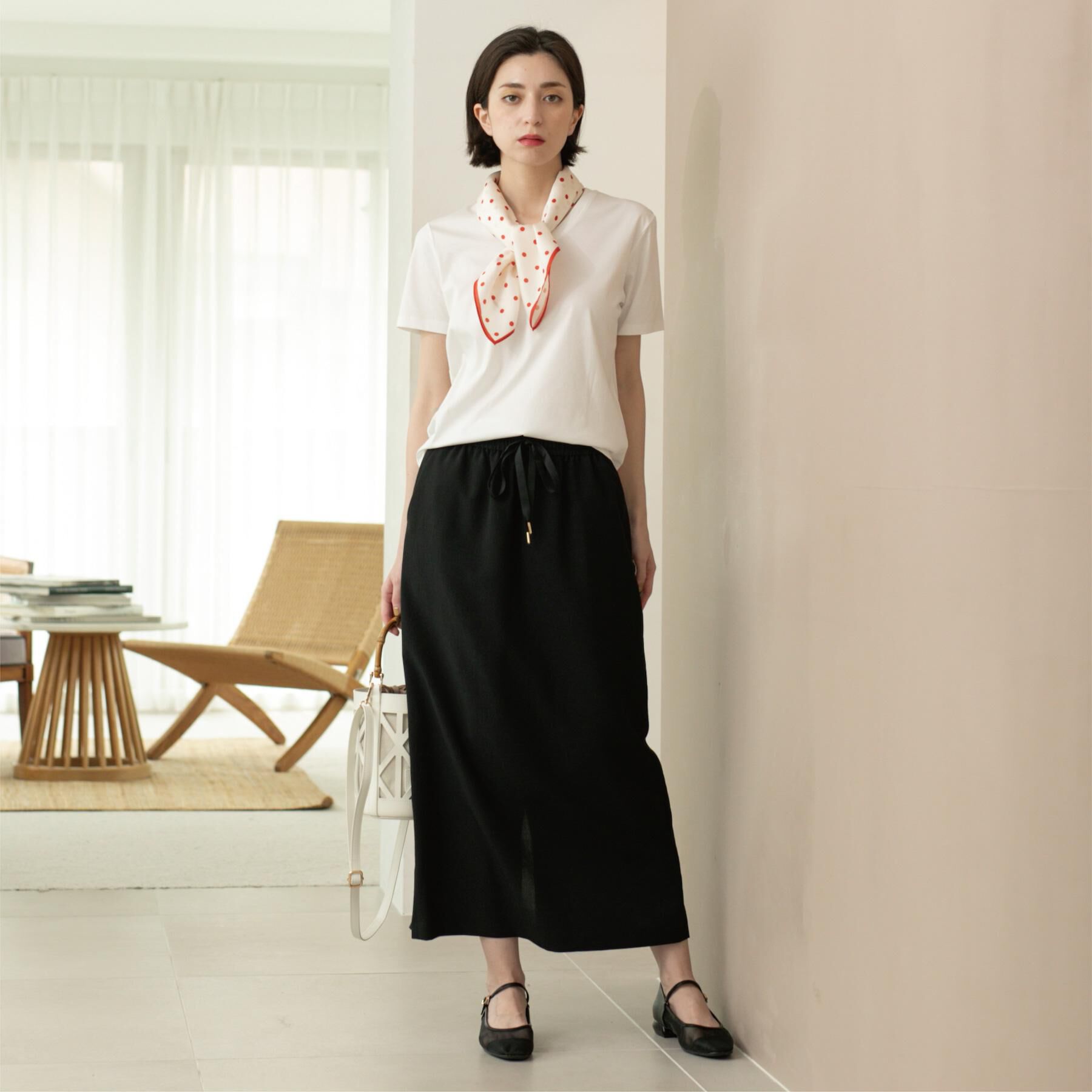 OPAQUE.CLIP「リネンライクイージースカート【洗濯機洗い可/吸水速乾/接触冷感】」|スカート|