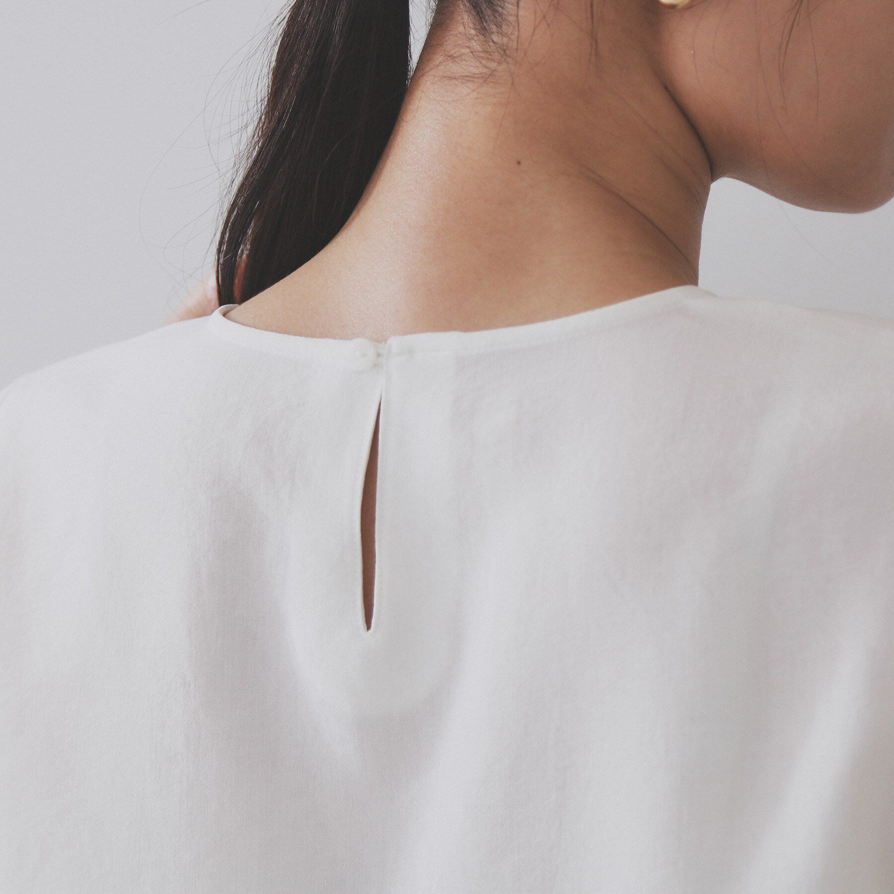 OPAQUE.CLIP「リネンライクタックスリーブブラウス【洗濯機洗い可/吸水速乾/接触冷感】」|シャツ・ブラウス|