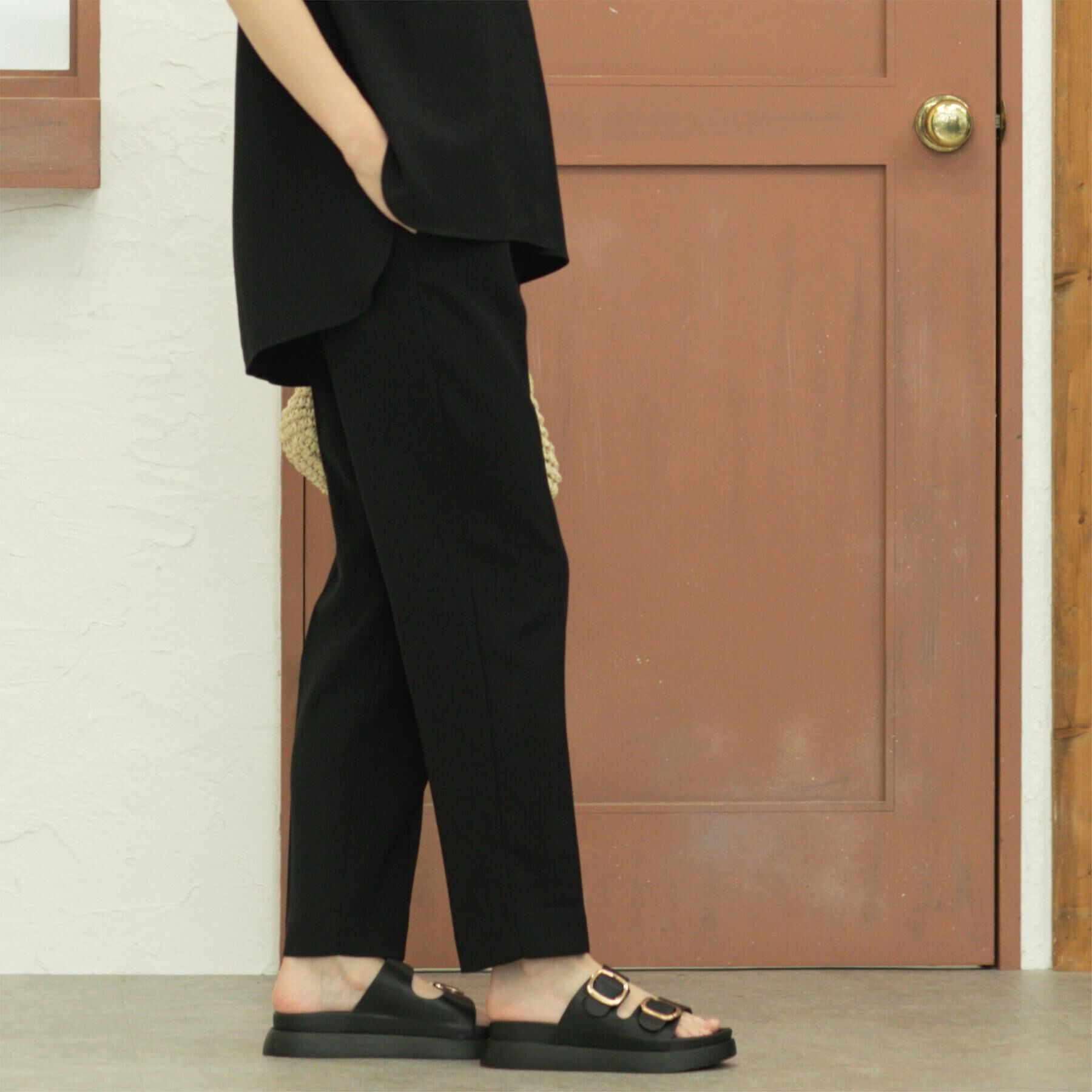 OPAQUE.CLIP「《丈が選べる/SS-LLサイズ》美脚ストレッチイージーテーパードパンツ/セットアップ対応【防シワ/洗」|その他|ブラック(019)