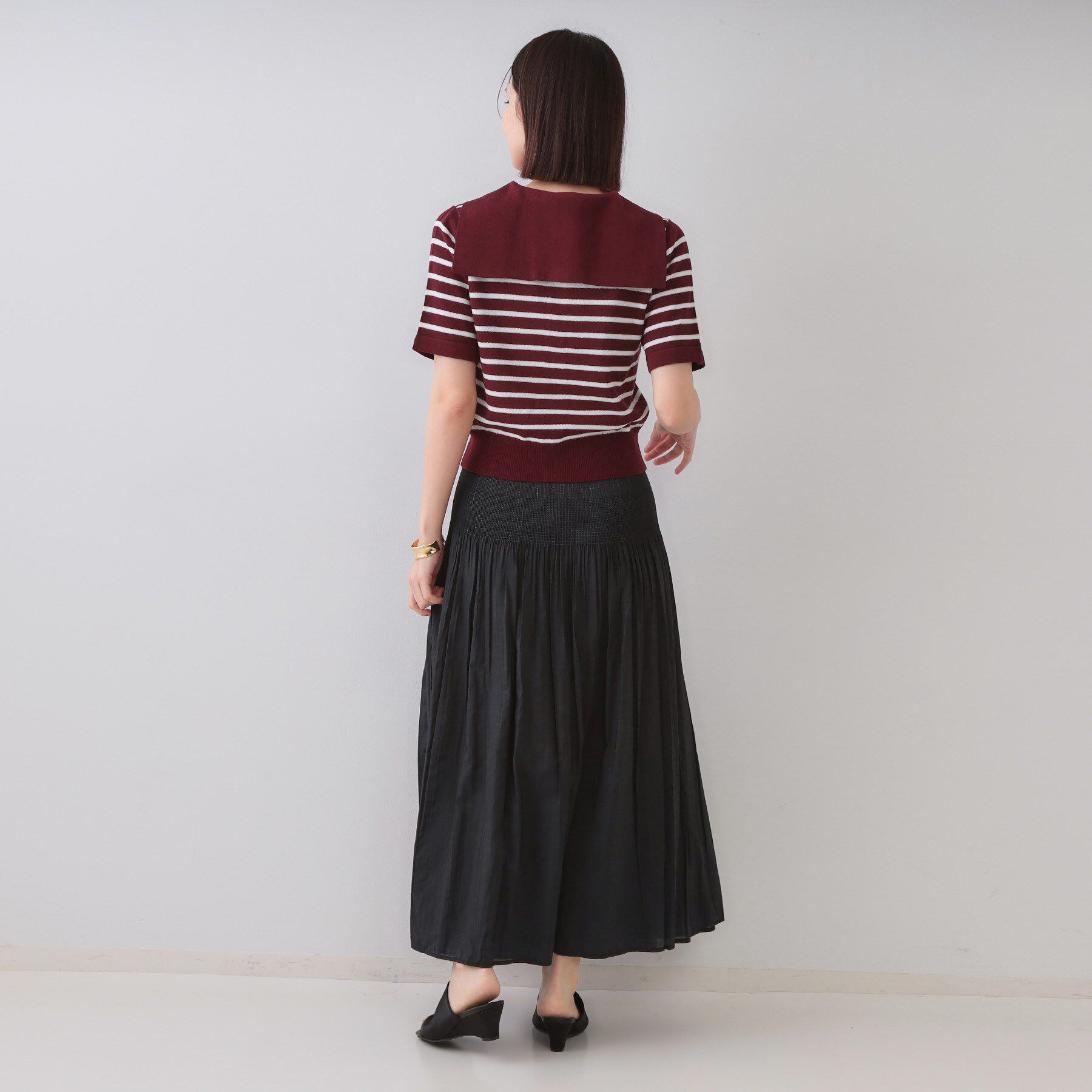 OPAQUE.CLIP「セーラーカラーボーダーニット【洗濯機洗い可】」|ニット・セーター|