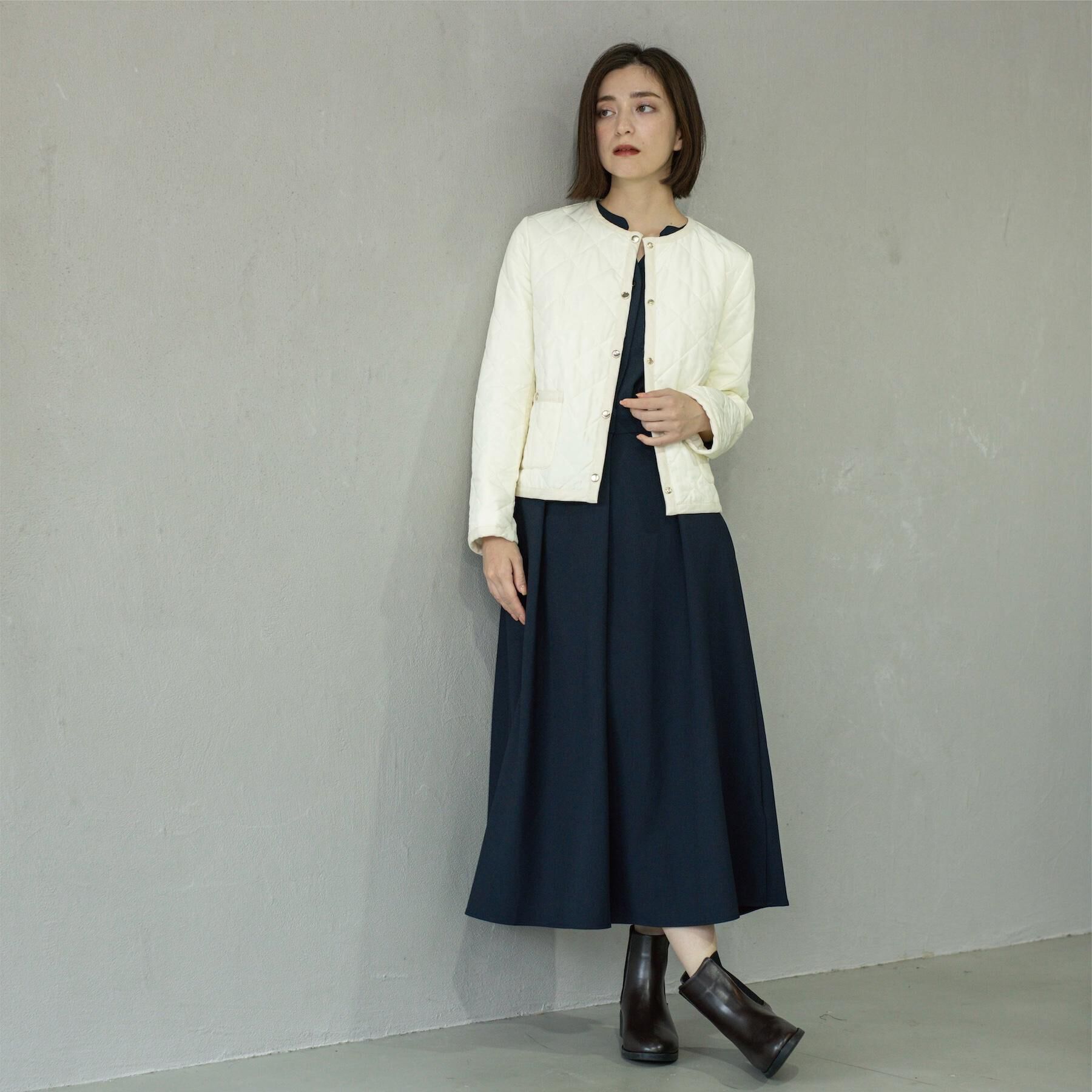 OPAQUE.CLIP「撥水キルティングノーカラージャケット【洗濯機洗い可】」|ノーカラージャケット|