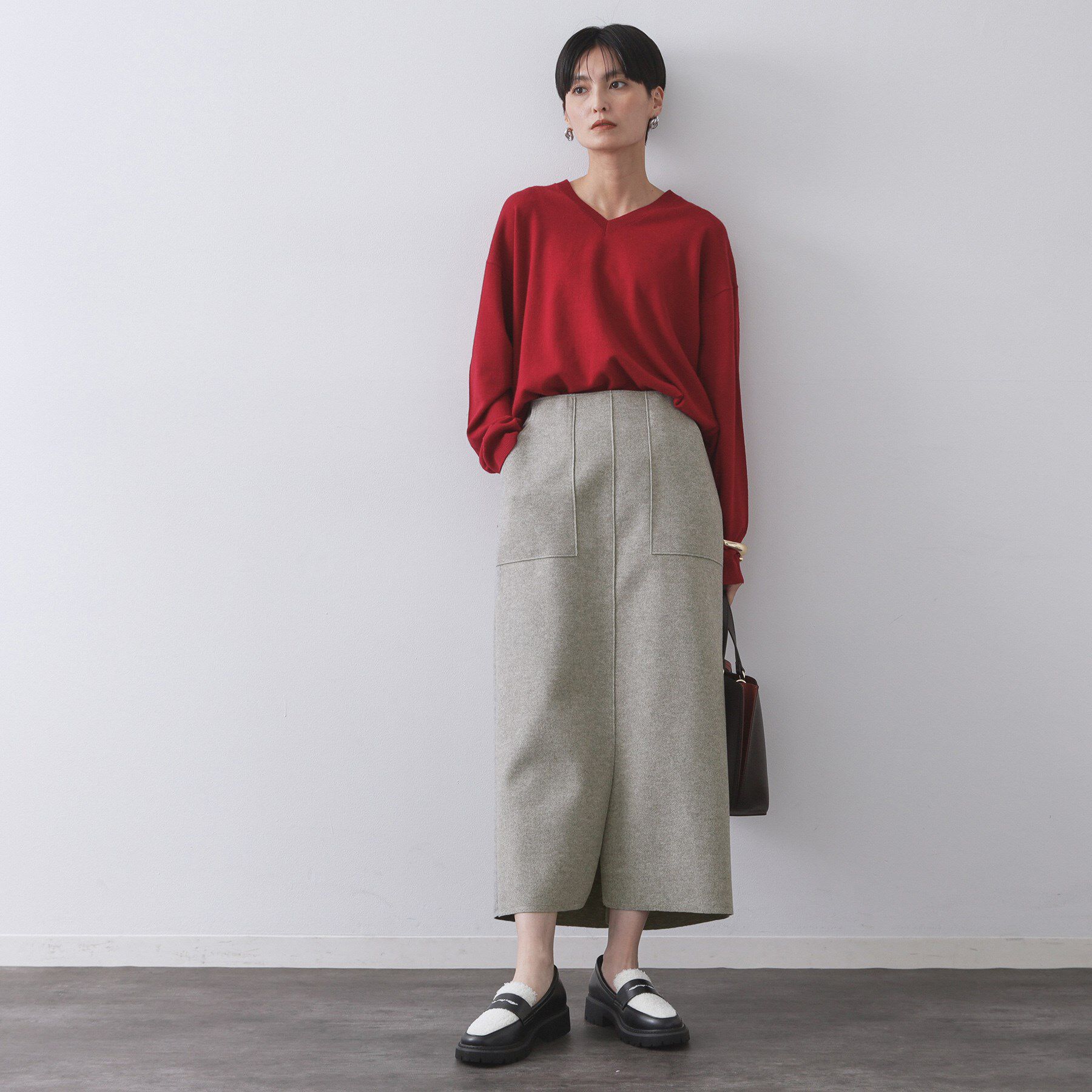 OPAQUE.CLIP「ウールライクタイトスカート【洗濯機洗い可】《8col》」|スカート|