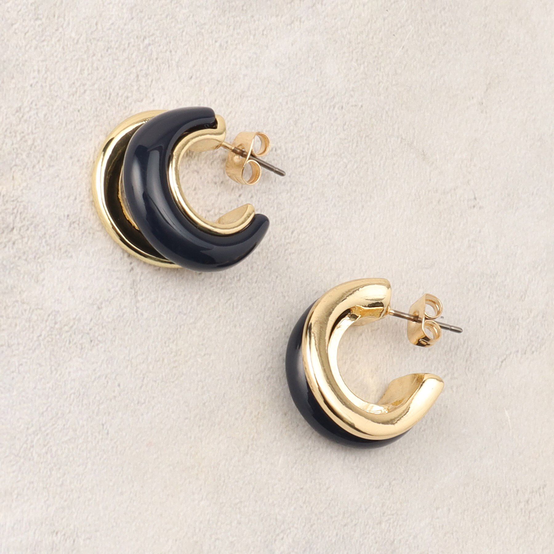 OPAQUE.CLIP「エポ&times;メタル2連ピアス」|ピアス|ネイビー(094)