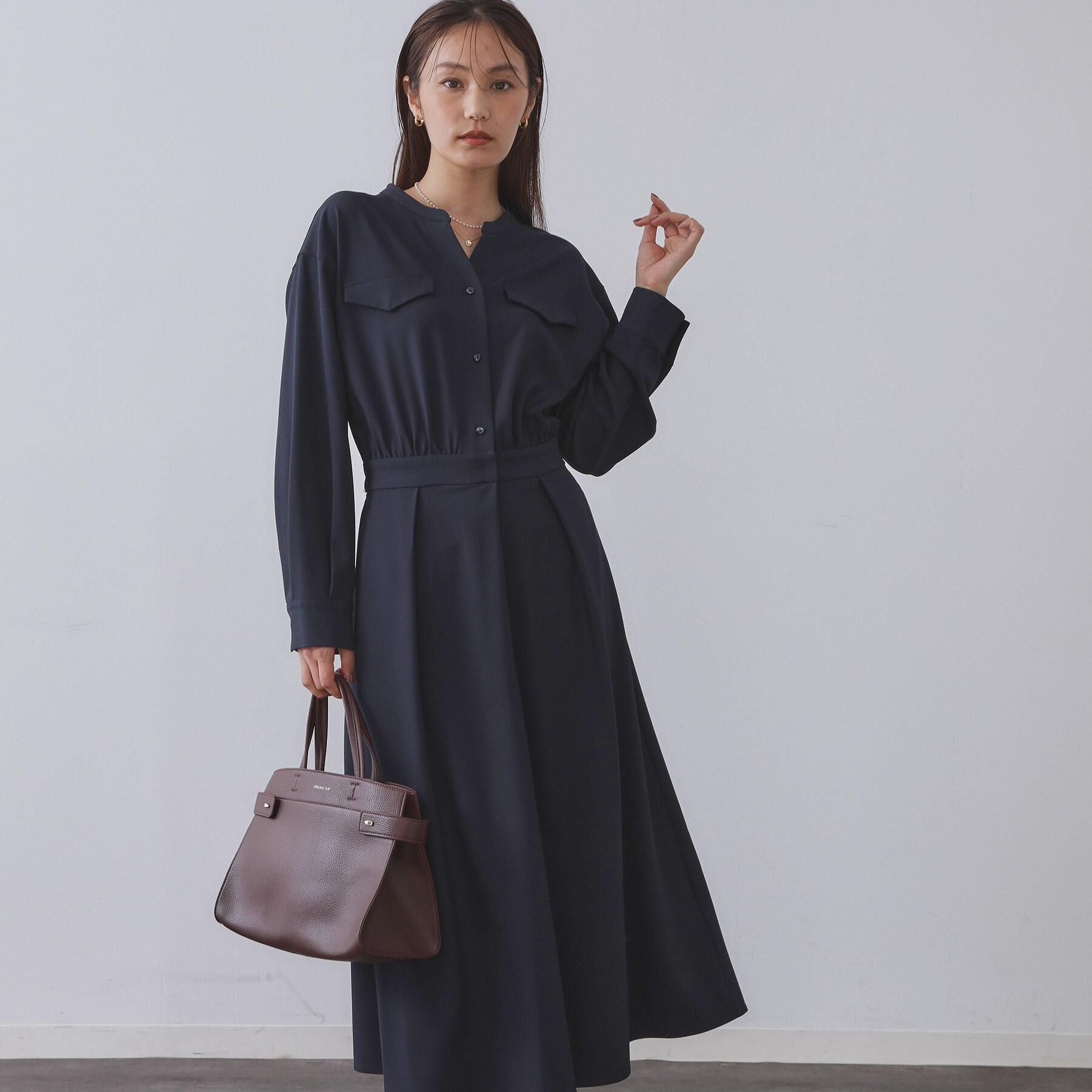 OPAQUE.CLIP「ウールライクフィット＆フレアワンピース【洗濯機OK】」|ワンピース|