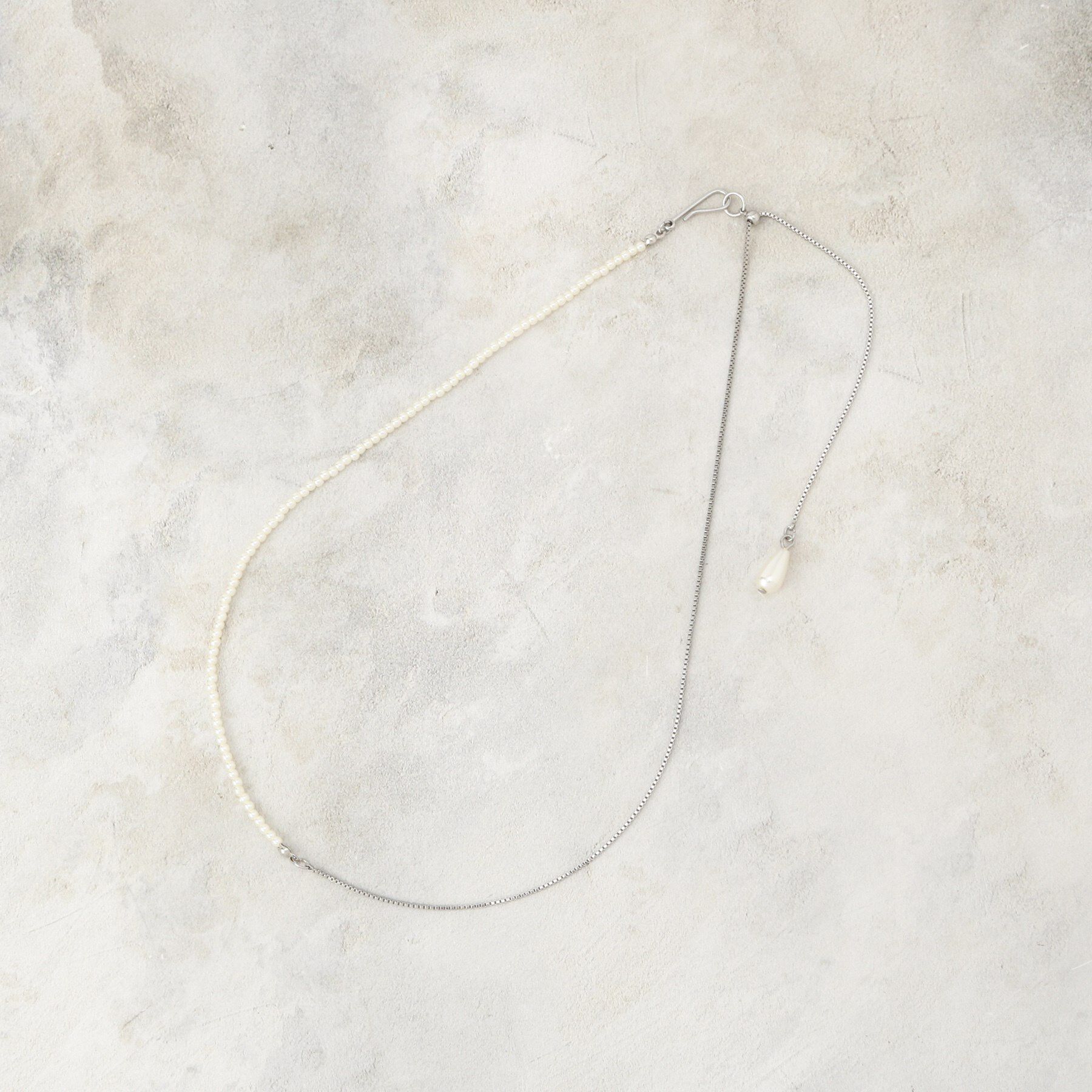 OPAQUE.CLIP「フェイクパール&times;チェーンスライドネックレス」|ネックレス|シルバー(006)