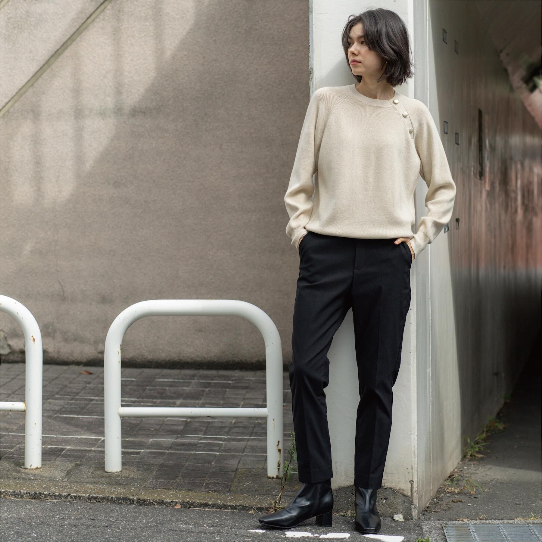 OPAQUE.CLIP「ボタンデザインラメニット【洗濯機OK】」|ニット・セーター|