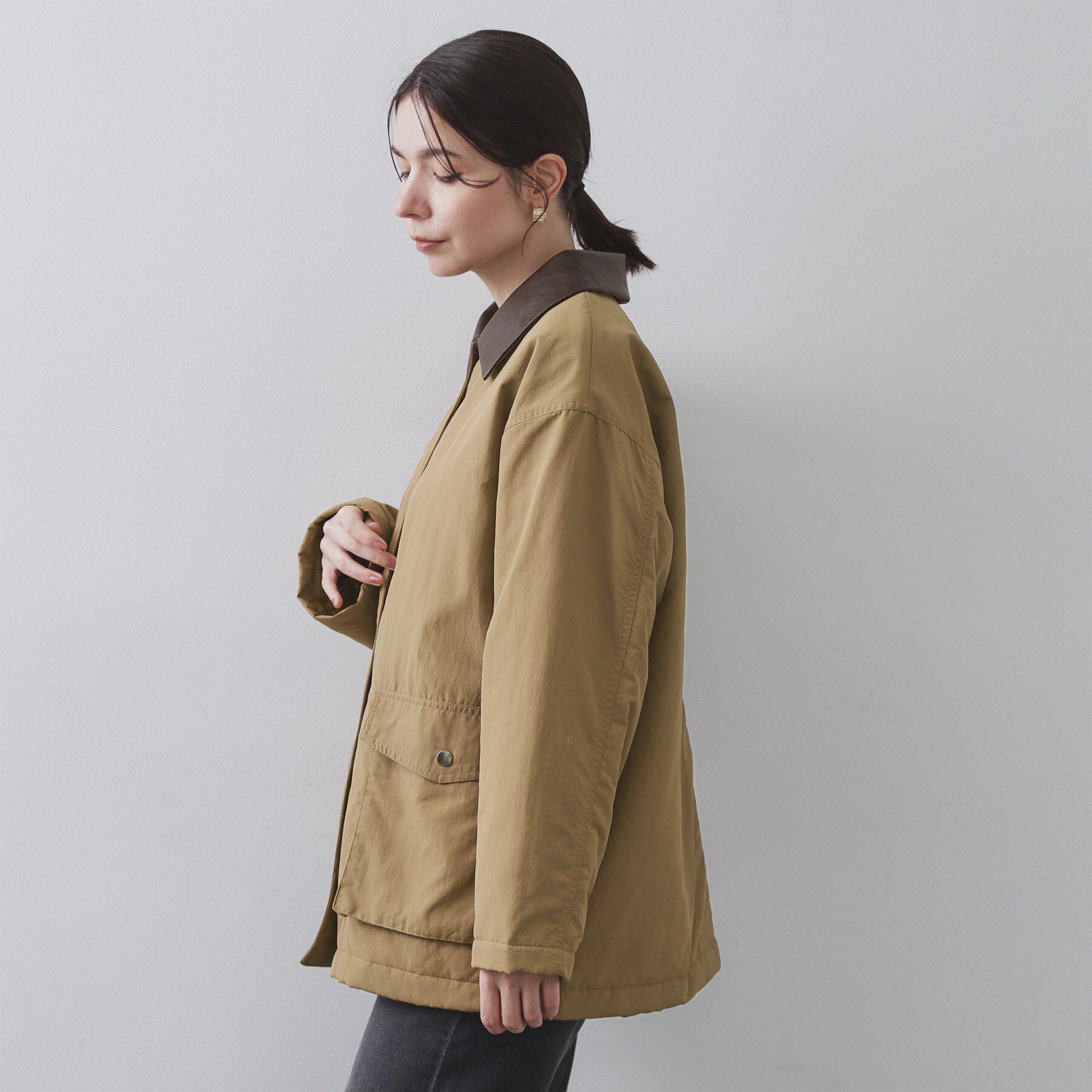 OPAQUE.CLIP「《CLASSY掲載》ステンカラー中綿コート【洗濯機OK】」|ステンカラーコート|