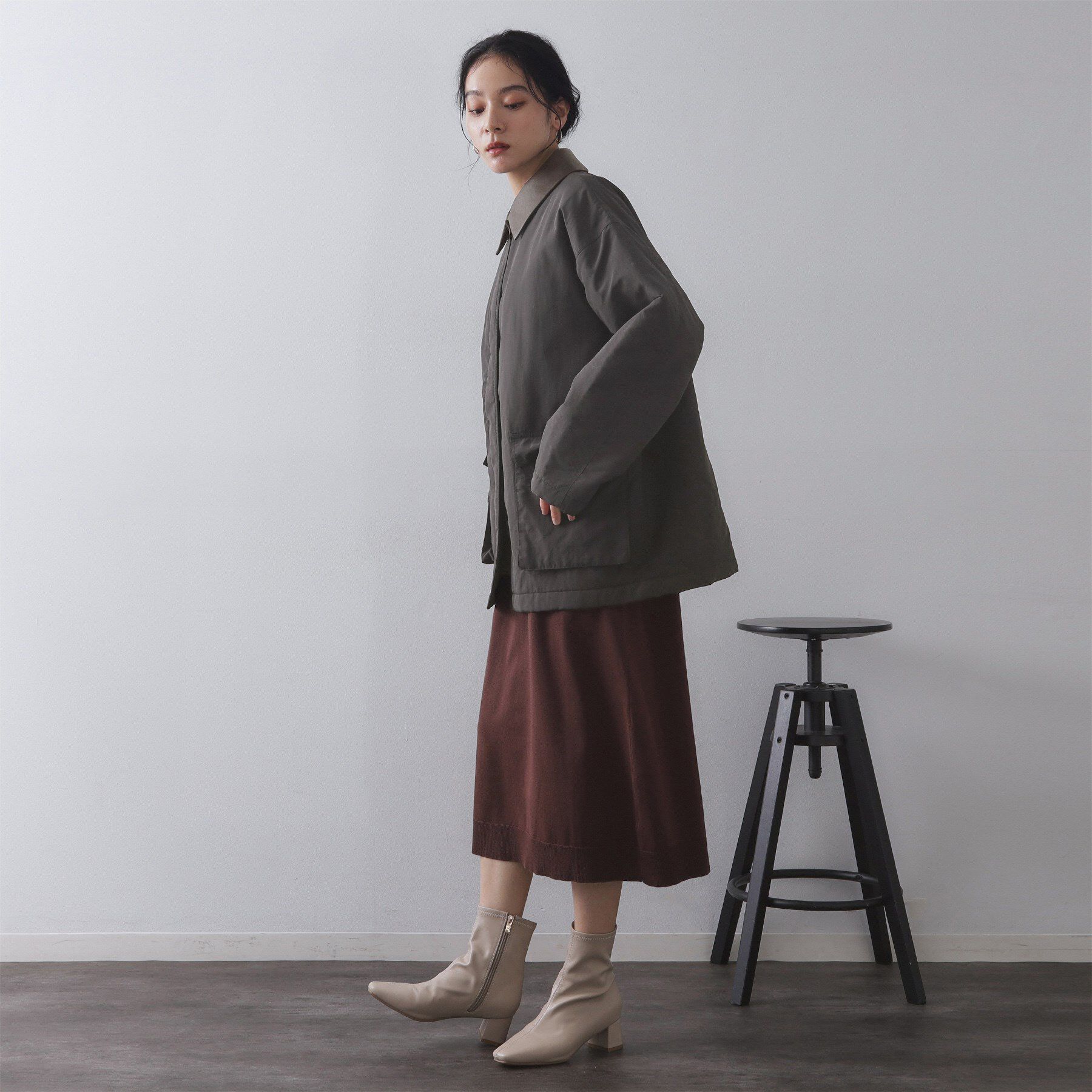 OPAQUE.CLIP「《CLASSY掲載》ステンカラー中綿コート【洗濯機OK】」|ステンカラーコート|