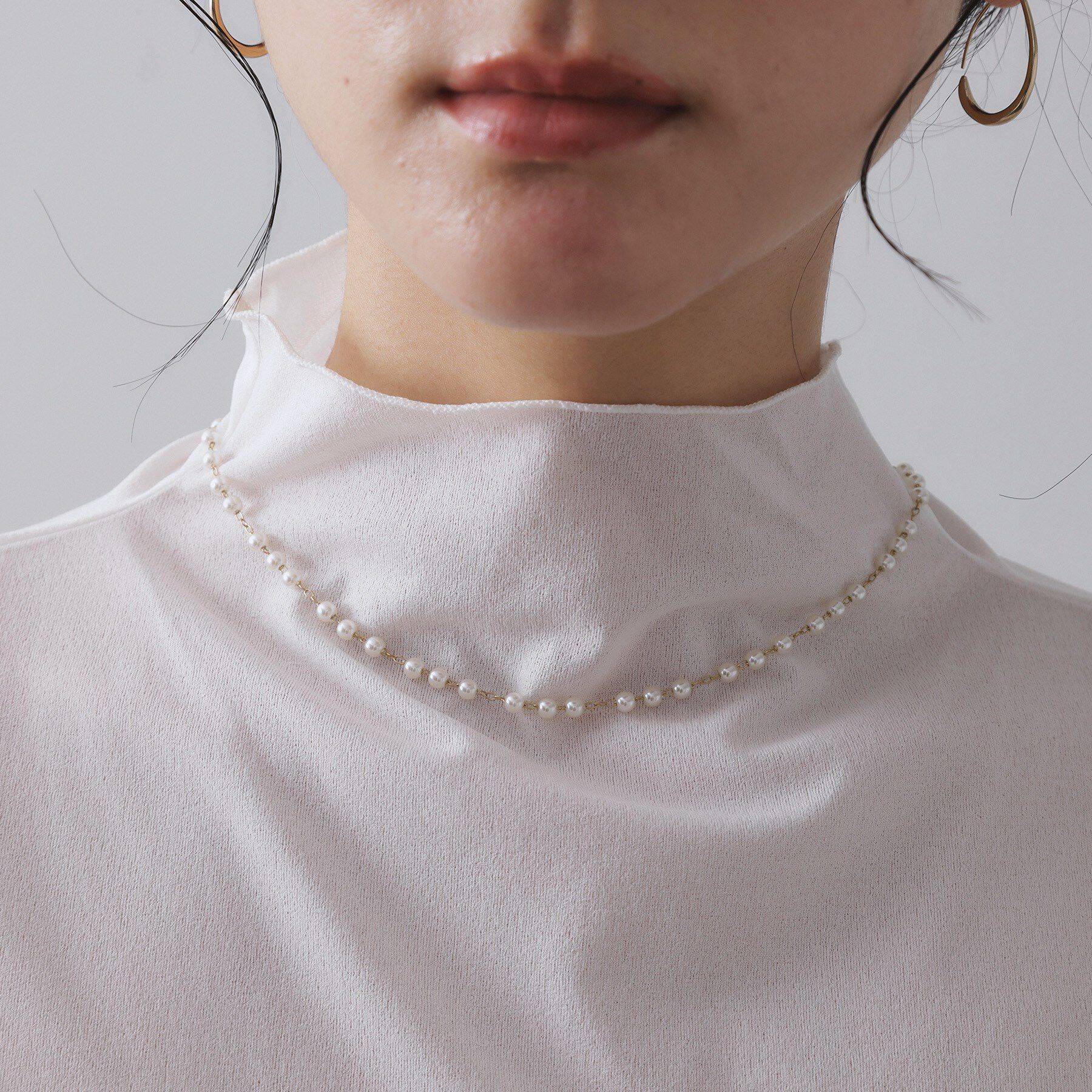 OPAQUE.CLIP「【2SET】2連フェイクパールチェーンネックレス」|ネックレス|
