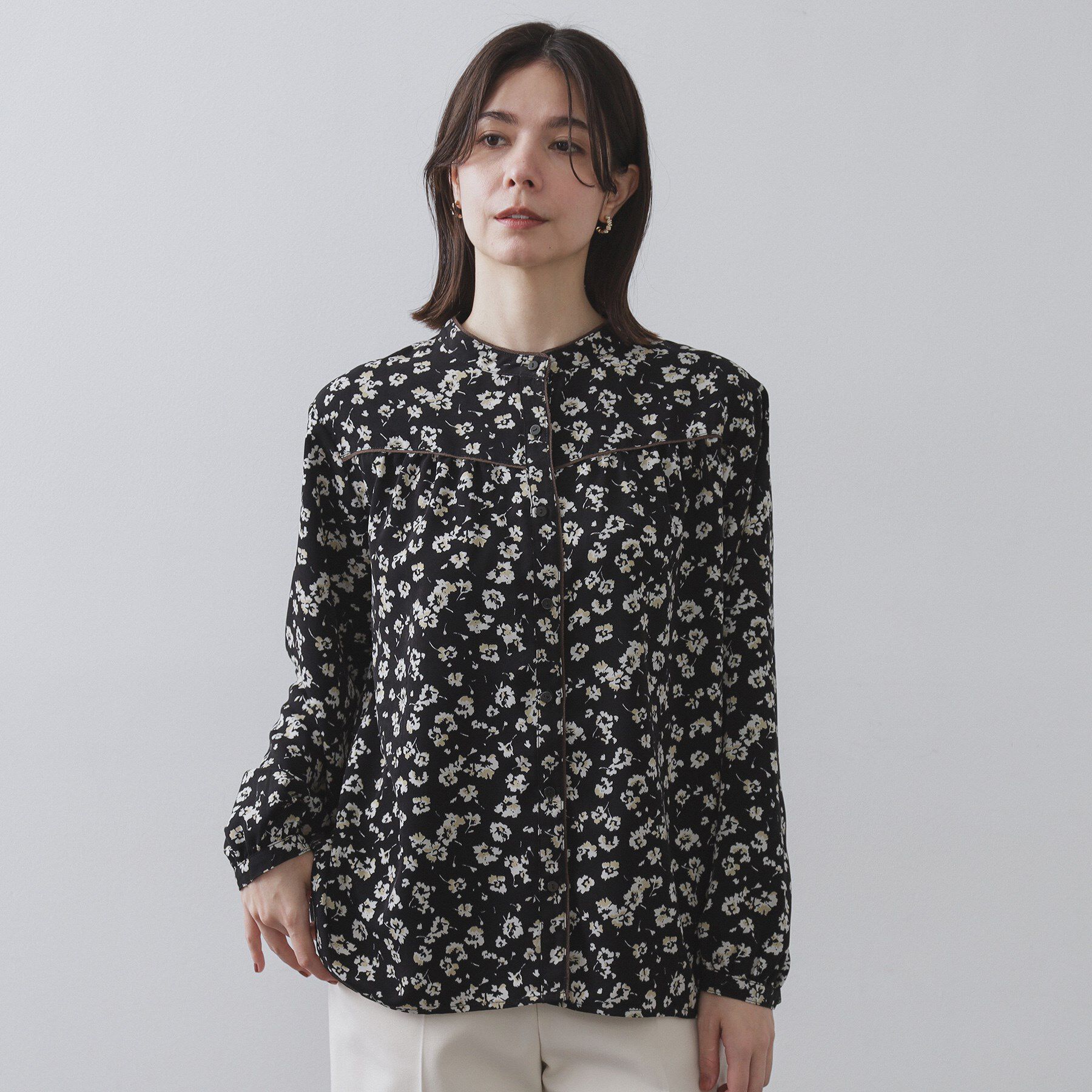 OPAQUE.CLIP「フラワープリントブラウス【洗濯機OK】」|シャツ・ブラウス|
