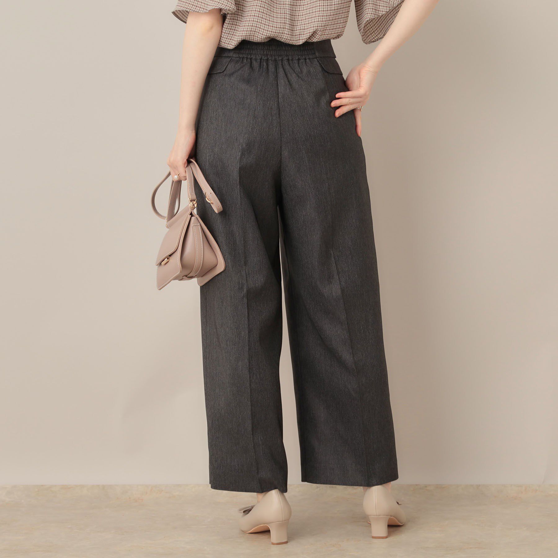 Couture broach「【マシンウォッシャブル・スッキリ見え】デニムライク釦デザインパンツ」|その他|