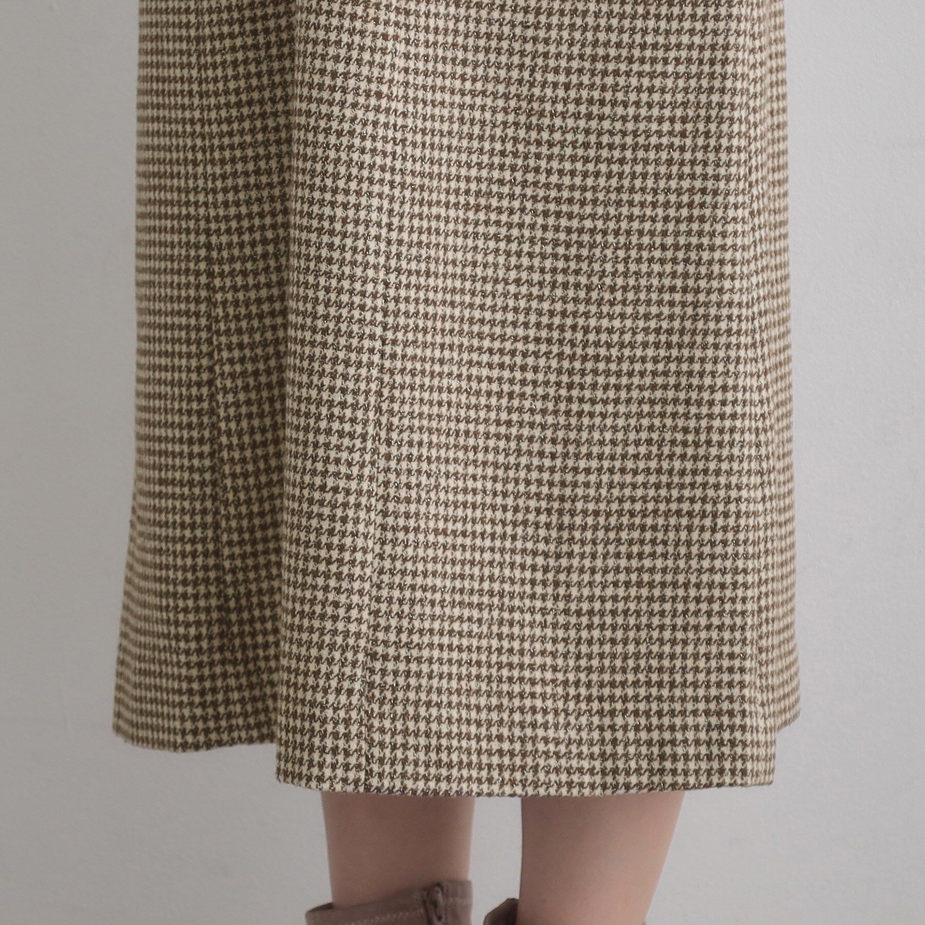 Couture broach「【クラシカル・通勤】ラメ千鳥釦デザインジャンスカ」|ワンピース|