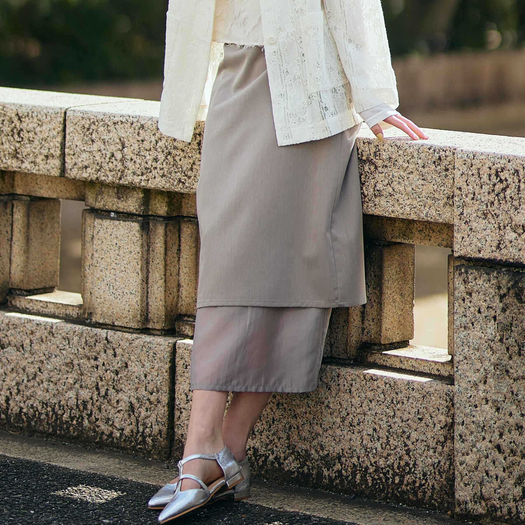 THE SHOP TK「裾シアーナロースカート【洗える】」|スカート|