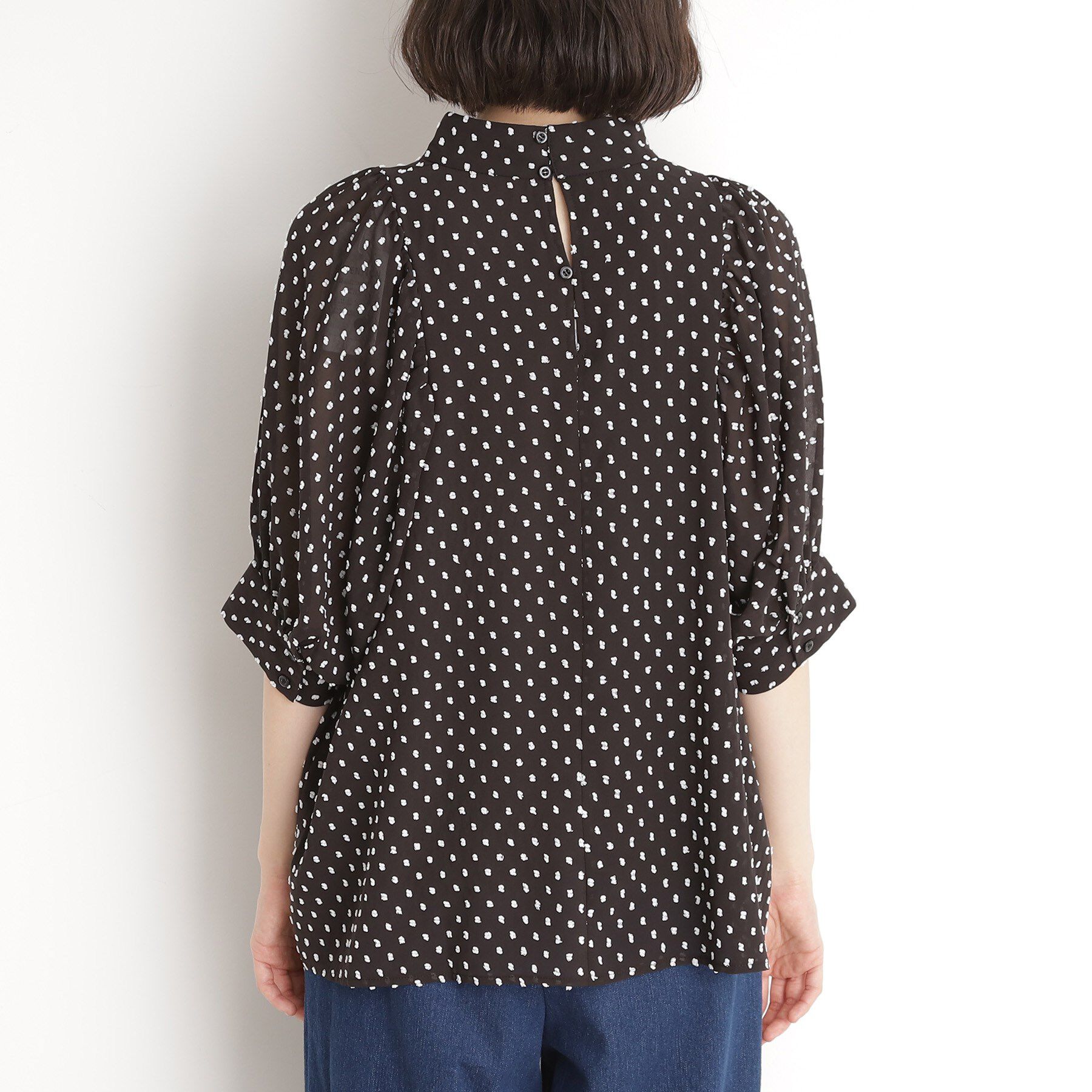 THE SHOP TK「ドットジャカードブラウス【洗える】」|シャツ・ブラウス|