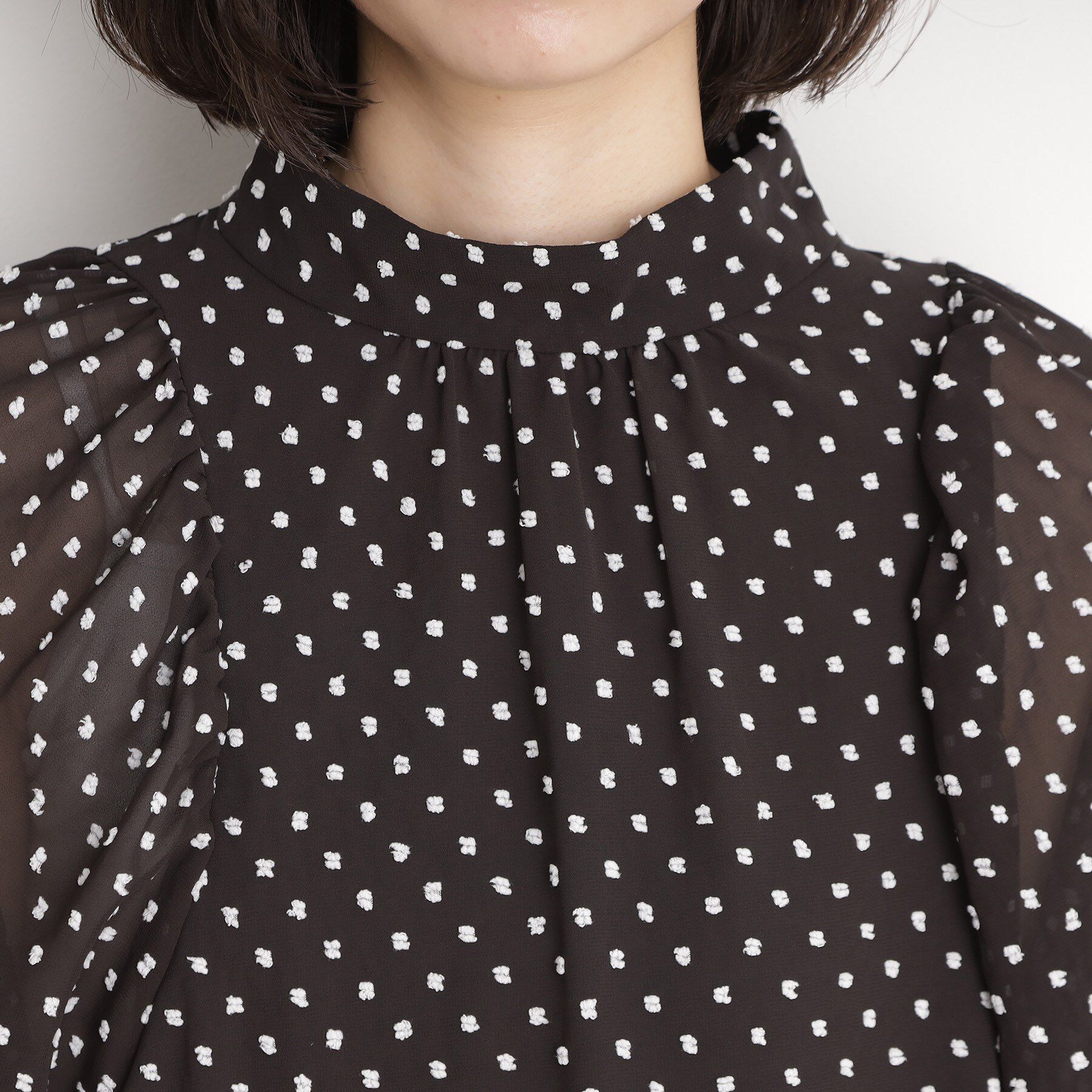 THE SHOP TK「ドットジャカードブラウス【洗える】」|シャツ・ブラウス|