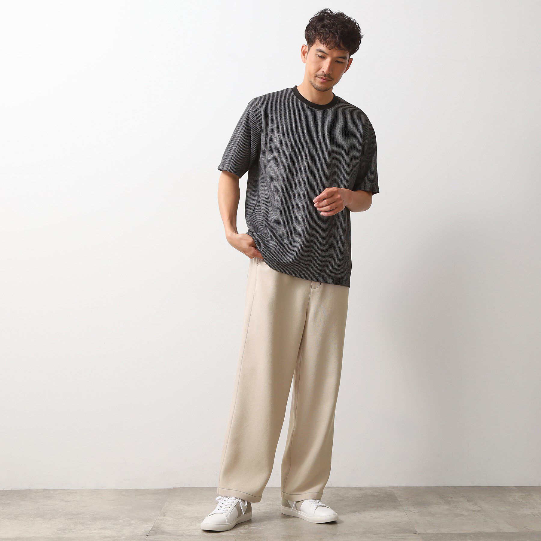 THE SHOP TK「ブッチャー配色ワイドパンツ」|その他|