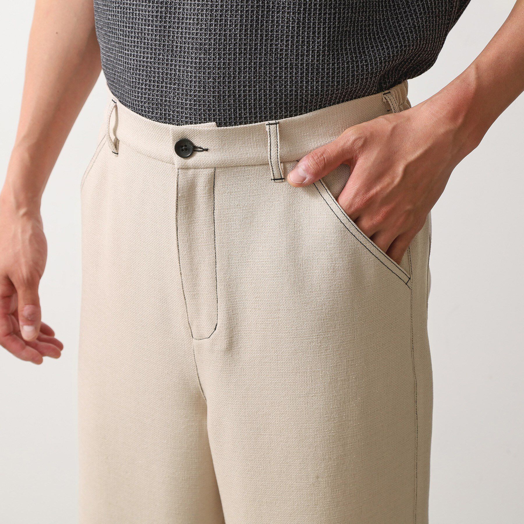 THE SHOP TK「ブッチャー配色ワイドパンツ」|その他|